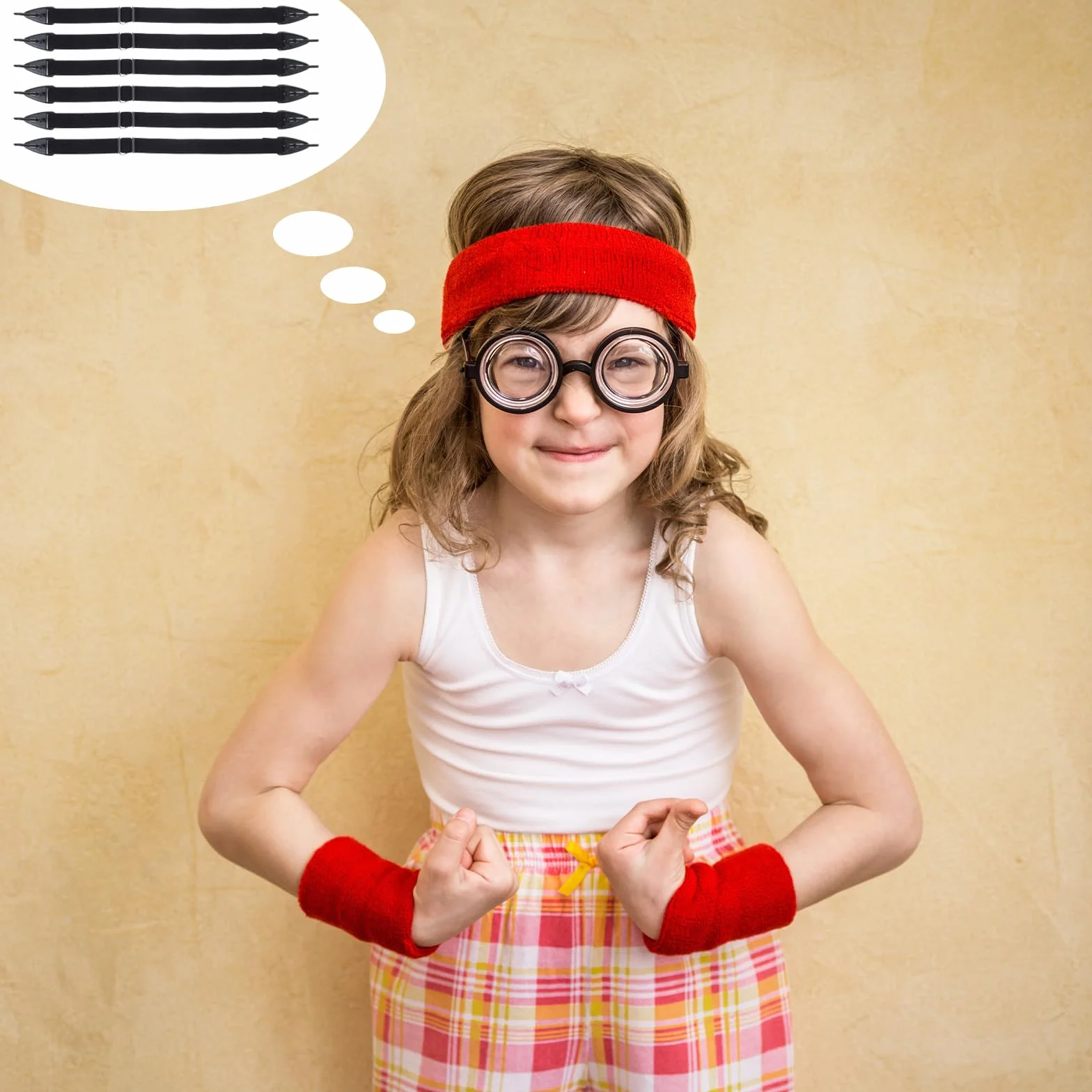 JIEYAO 6 szt. pasek do okularów dla dzieci, regulowany pasek do okularów, uchwyt na okulary przeciwsłoneczne, elastyczne uchwyty do okularów, bezpieczny sportowy pasek do okularów dla dzieci,