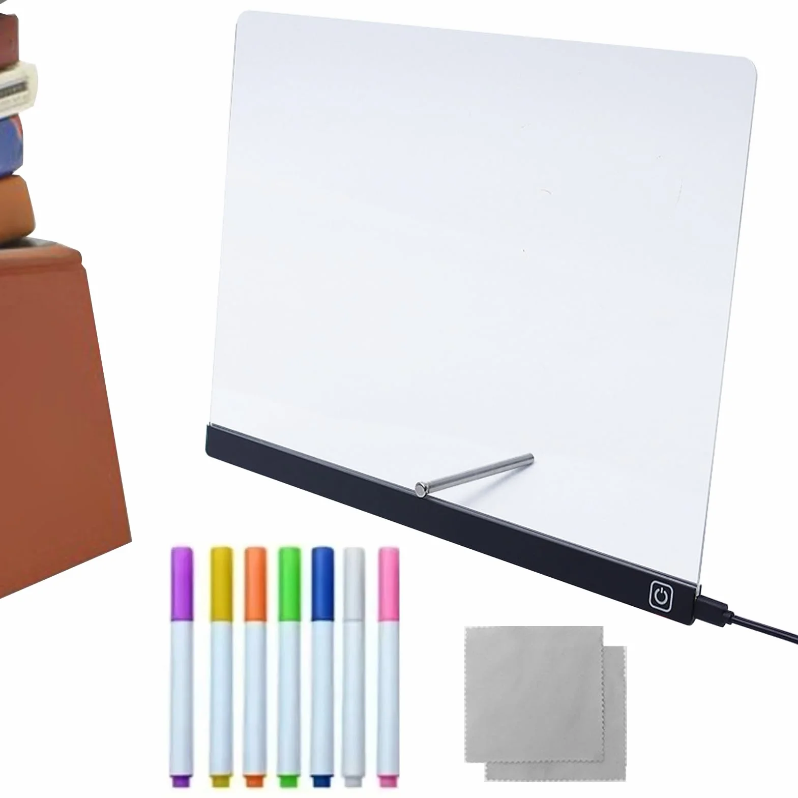 Keyubria Akrylowa p?yta do usuwania suchej z ?wiat?em, tablica kre?larska | LED Dry Dreas Erase Board,Przepisywany glow akrylowa notatka do nauki edukacyjnej rozrywki gier