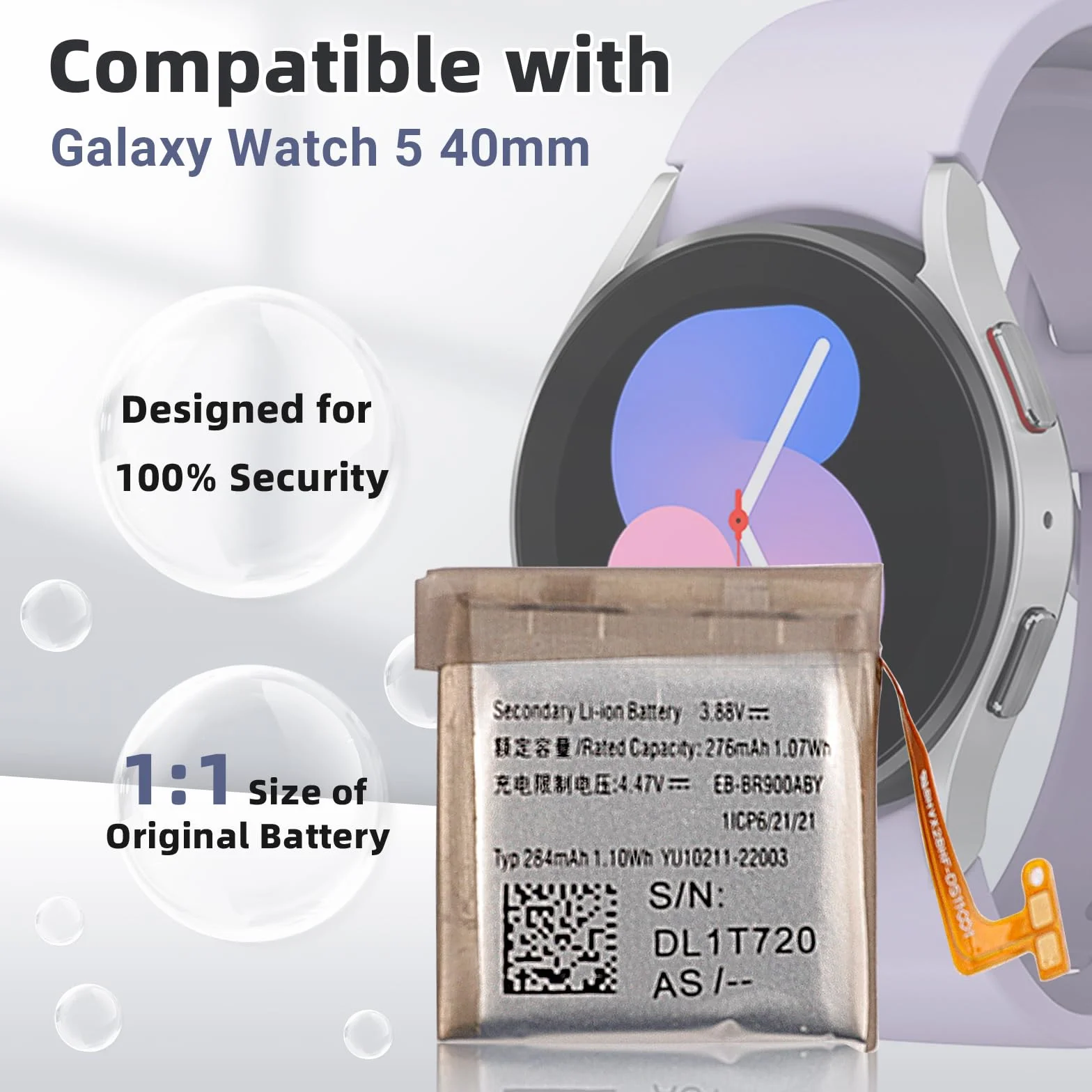 Nowość Vvsialeek wysokiej jakości EB-EB-BR900ABY akumulator kompatybilny z Galaxy Watch 5 40 mm SM-R900N SM-R905U.
