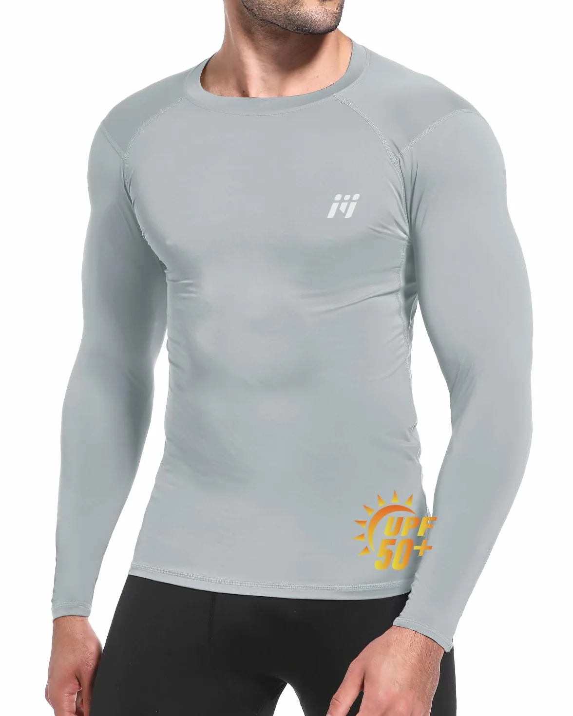 MEETWEE Rash Guard UPF50+ koszulka kompresyjna męska z długim rękawem, z krótkim rękawem, koszulka funkcyjna, odporna na promieniowanie UV, do pływania, surfowania, szybkoschnąca, oddychająca