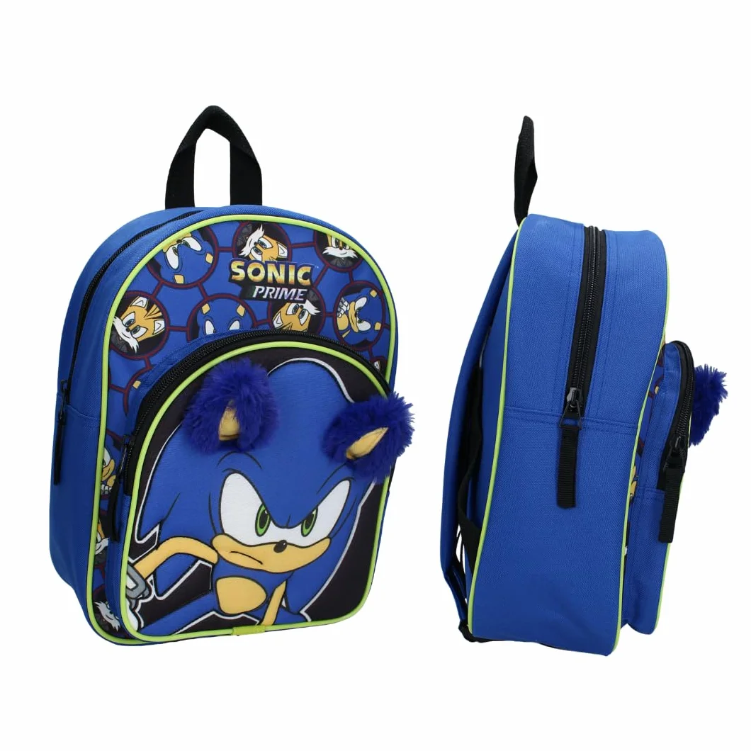 mybagstory - Plecak chłopięcy 3D Sonic - Niebieski - Dziecięcy - Szkoła - Przedszkole - Żłobek - Torba szkolna - Rozmiar 31 cm - Regulowane ramiączka - Pomysł na prezent, Sonic - Niebieski, enfant