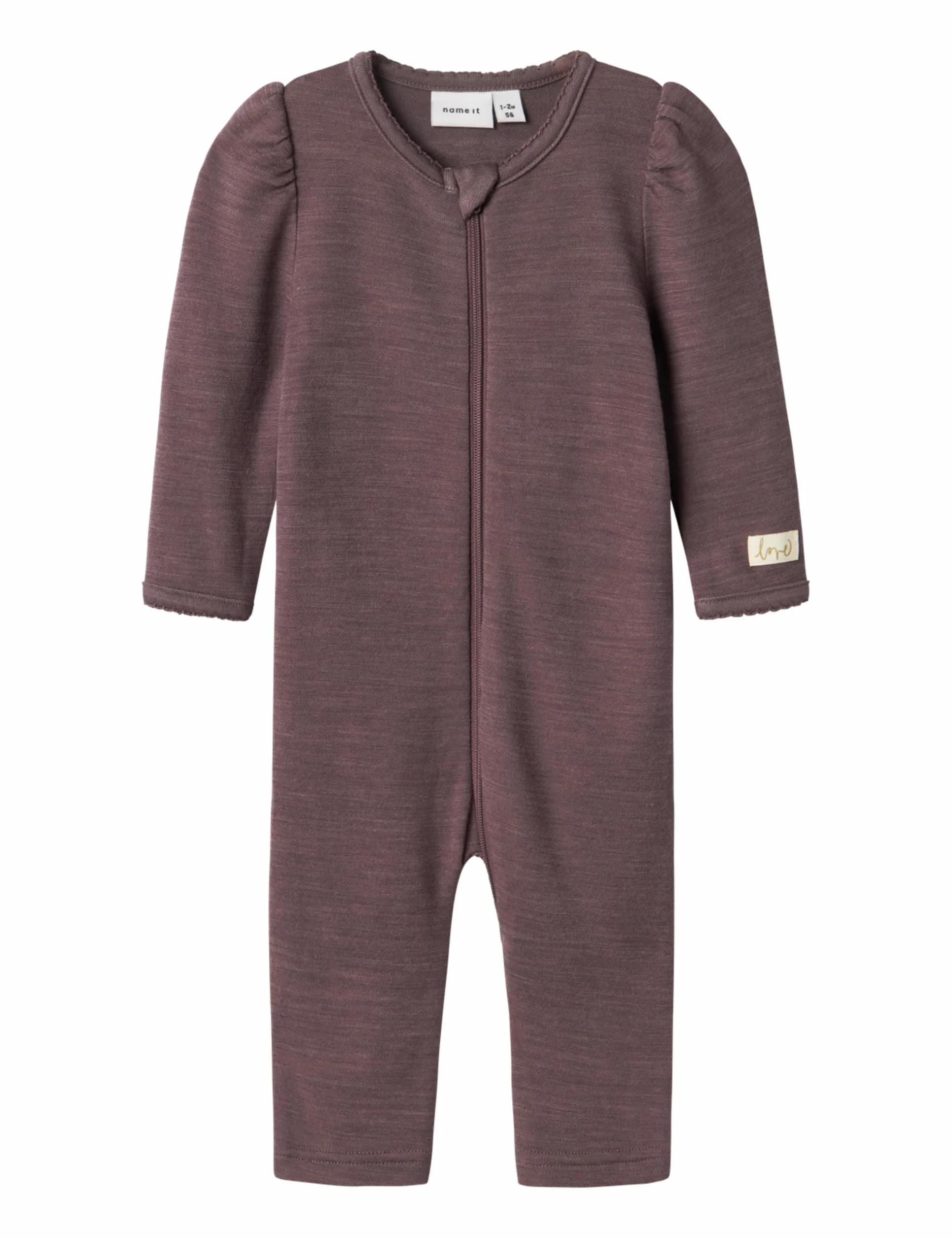 NAME IT Nbfwyla Wool/Vis Ls Suit, liliowy, 62 cm