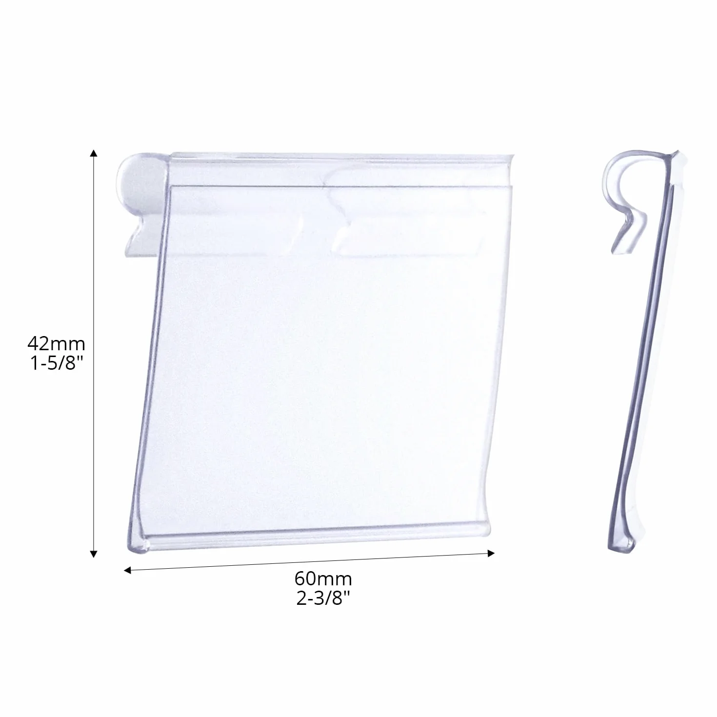QWORK® 100x Przezroczyste PVC Plastikowe metki z cenami Uchwyty na etykiety do półek drucianych Centra handlowe Supermarkety Sklepy (6 x 4,2 cm)