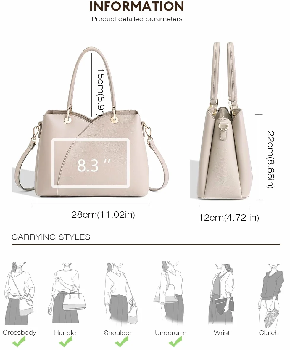 David Jones - Torebka damska - Torba na ramię ze skóry PU na ramię - 3 przegródki z wieloma kieszeniami - Tote City Work elegancka klasyczna szykowna moda średni rozmiar