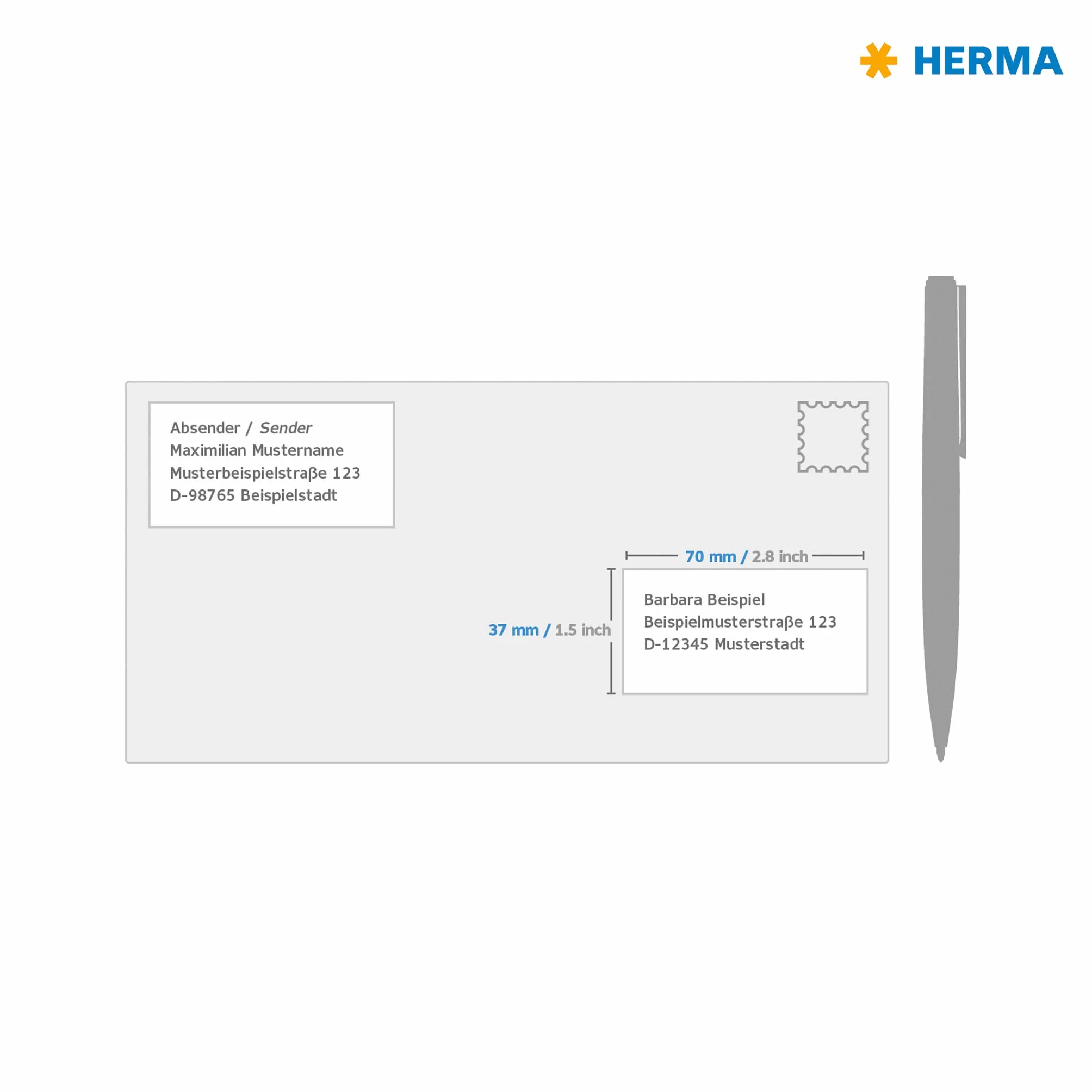 HERMA Samoprzylepne etykiety adresowe, 24 etykiety na arkusz A4, 10 arkuszy, 70 x 37 mm, 240 etykiet, puste etykiety pocztowe, samoprzylepne etykiety do drukarek laserowych i atramentowych, białe