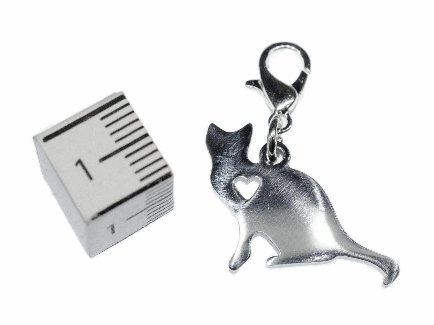 Miniblings Kot zawieszka zamek błyskawiczny zwierzę koty zwierzę zwierzę kotek serce srebrny, 20mm, Metal Srebro, Nieznany