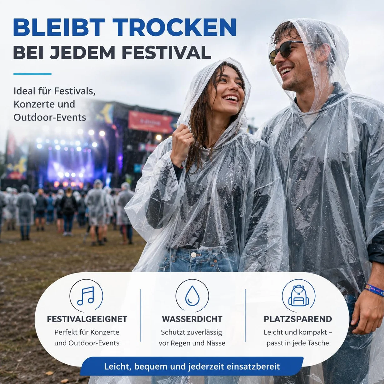 Travelfreund® Jednorazowa kurtka przeciwdeszczowa z kapturem – rozmiar uniwersalny – peleryna przeciwdeszczowa – przezroczysta i wodoszczelna na rower i dla dorosłych – dla kobiet i mężczyzn (wybór