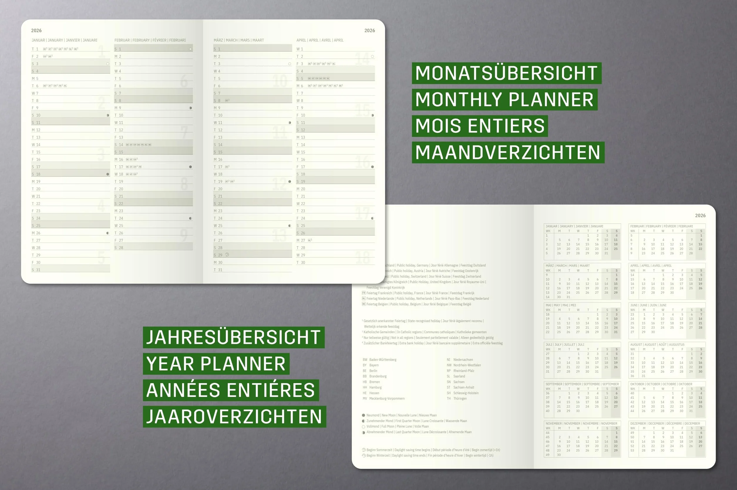 SIGEL C2667 Wochenkalender Conceptum 2026, ca. A6, , dunkelgrau: Agenda Conceptum, Classic, Hardcover
