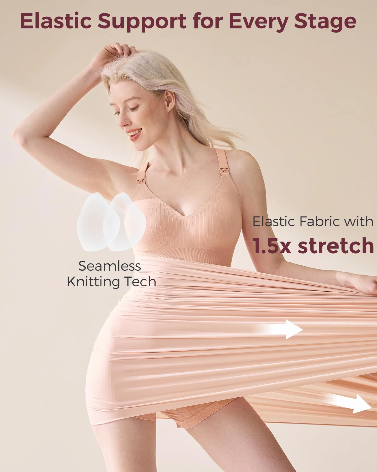 momcozy CoolFit biustonosz do karmienia | sportowy biustonosz do karmienia z efektem chłodzenia, do jogi i treningu, miękki, podpierający biustonosz ciążowy z racerback | oddychający i rozciągliwy