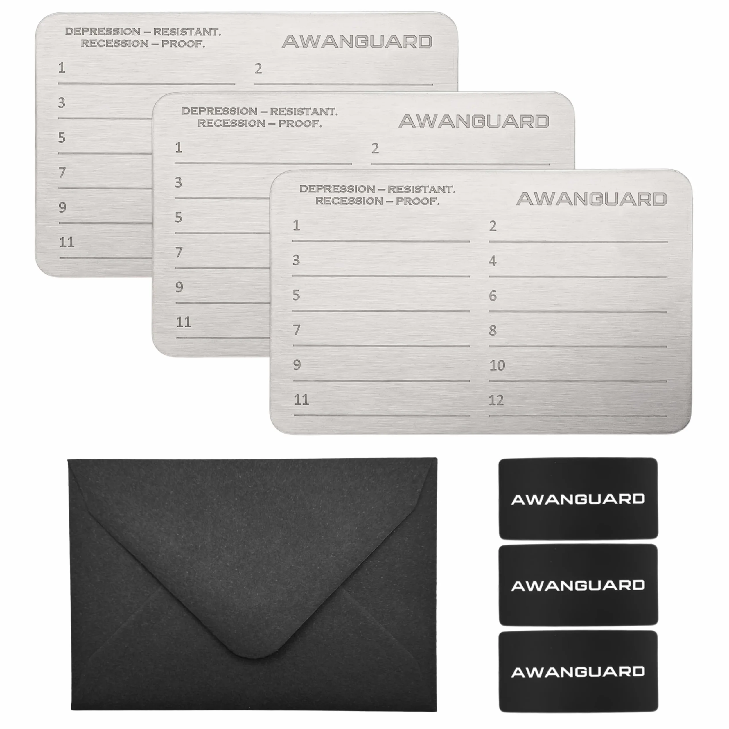 Steel Wallet - Stalowy Portfel Kryptowalutowy, 3x24 Seed Phrase Metal Plates, Stalowa Kopia Zapasowa, Kompatybilny z Ledger, Trezor i WSZYSTKIMI Portfelami Sprzętowymi i Programowymi