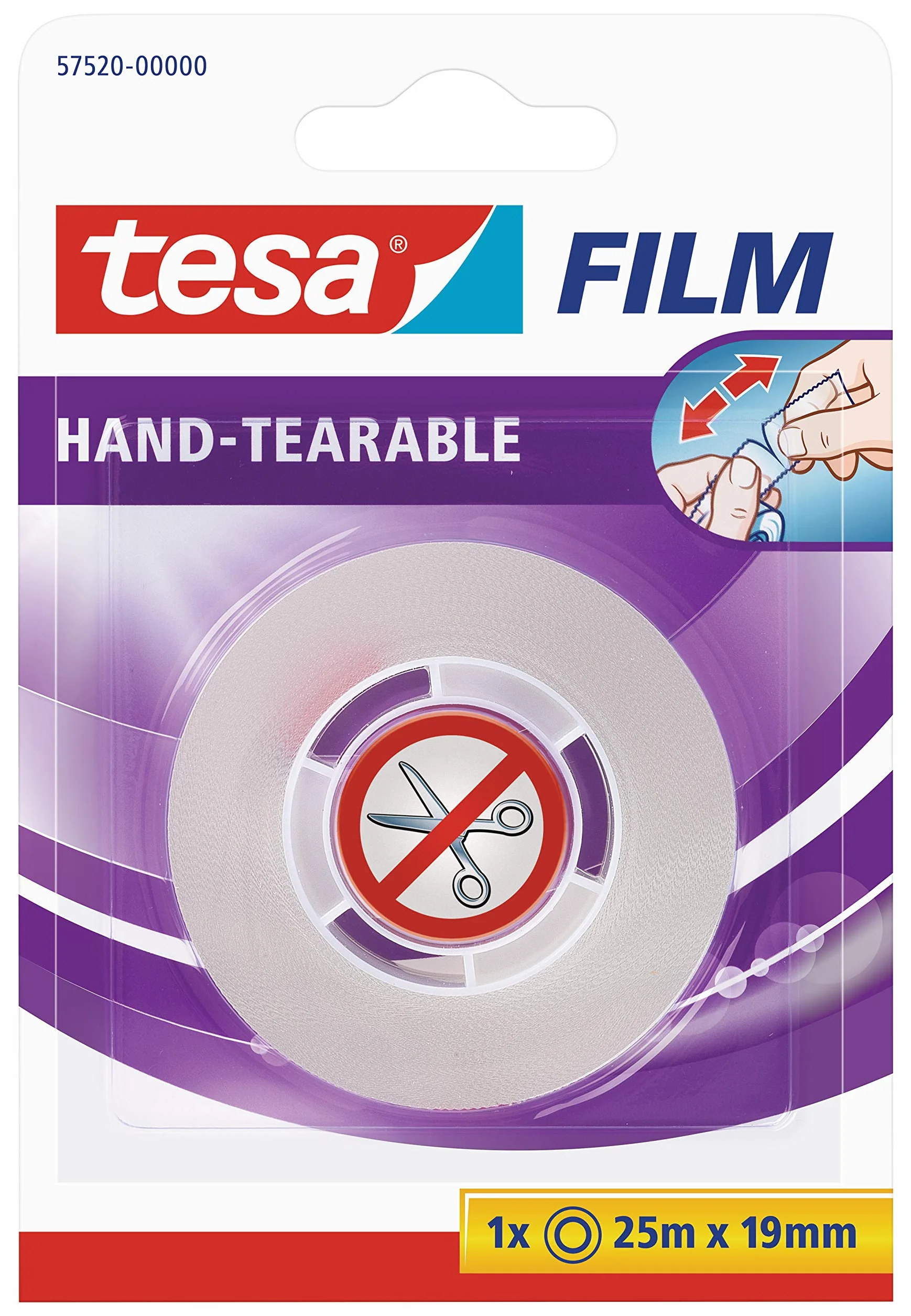 Tesa 57520-00000-00 Taśma, Przezroczysty, 25m x 19mm