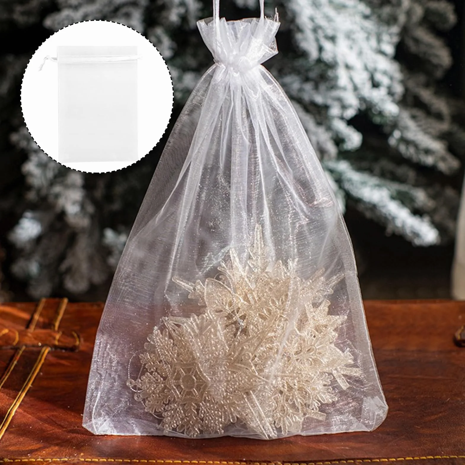 Woreczki z organzy, 30 sztuk, 20 x 30 cm, woreczki na biżuterię, duże woreczki z organzy, do napełniania, na prezenty ślubne, Boże Narodzenie, imprezę, prezent (białe)