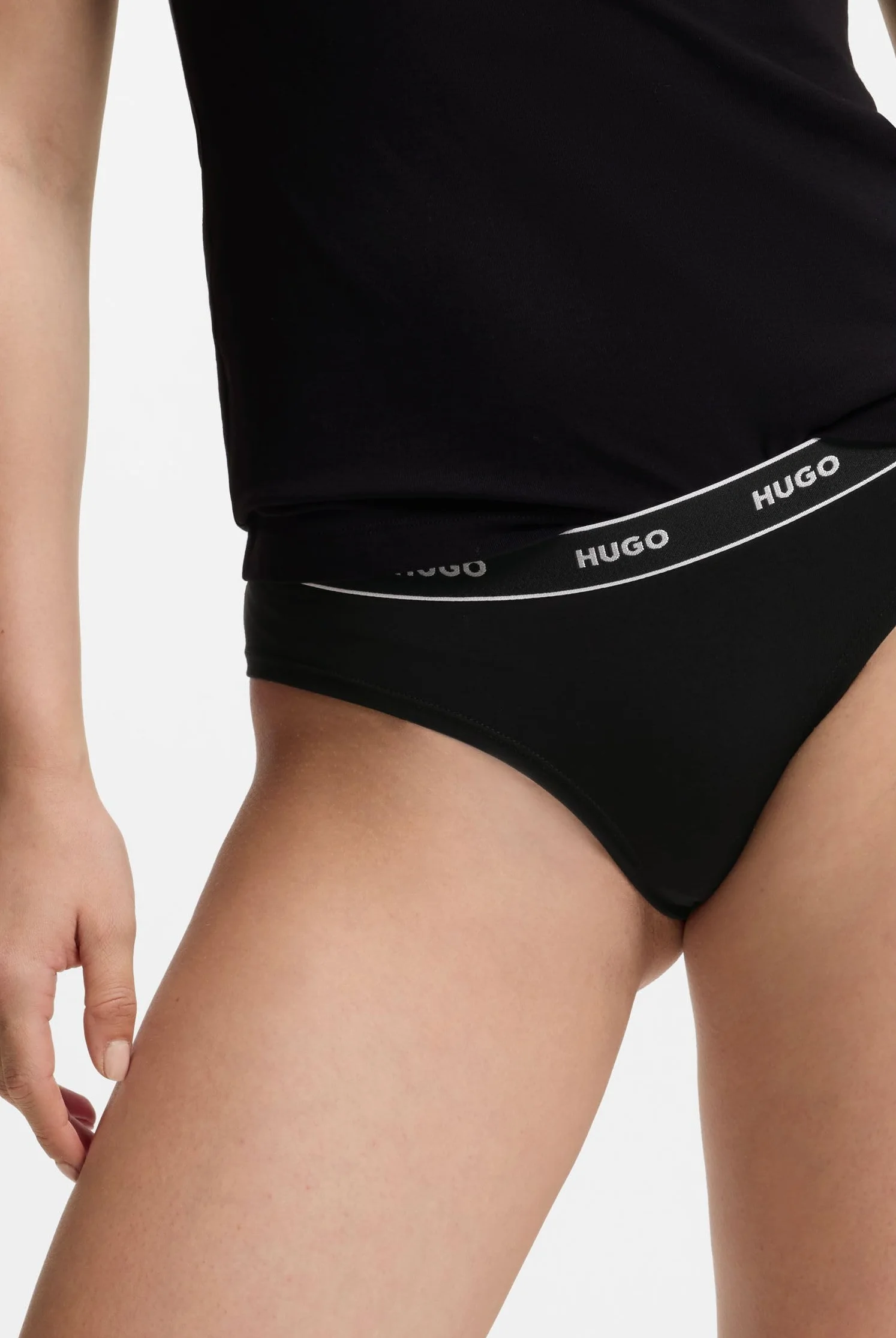 HUGO Damskie majtki Triplet Brief Stripe Slipy (3 sztuki), czarny (Black1), S