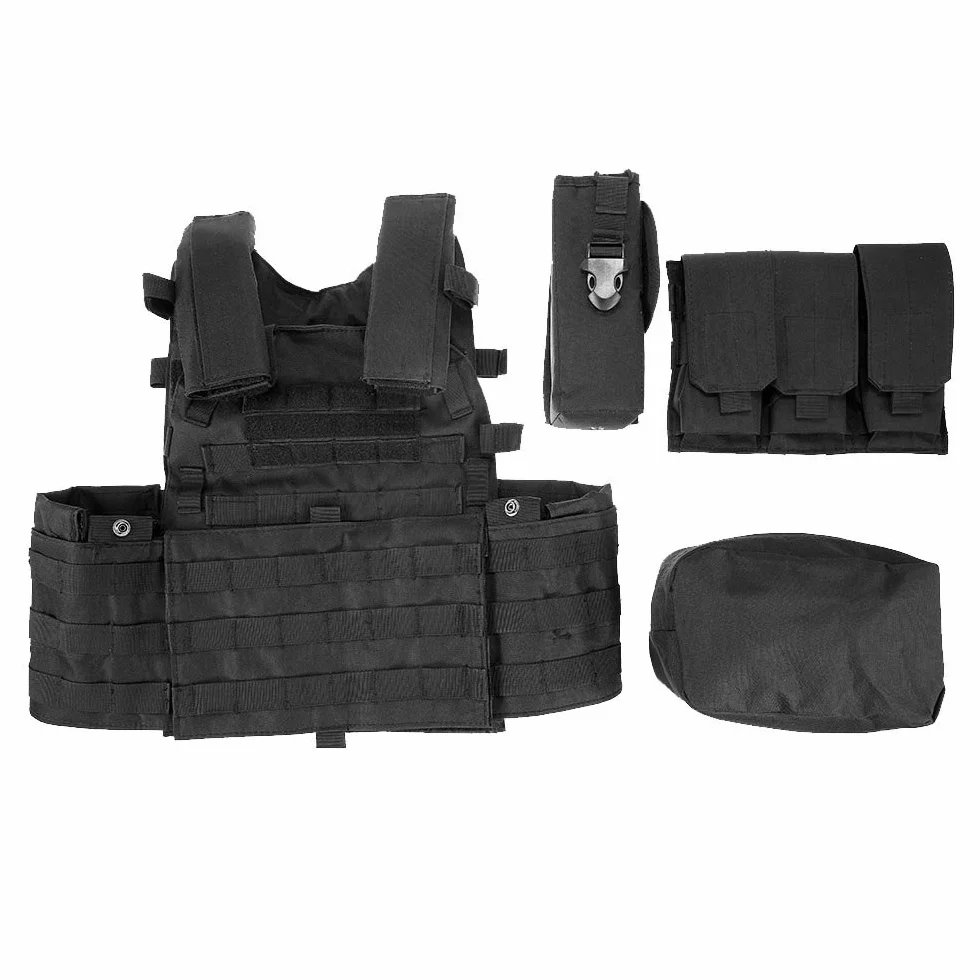 Lixada Outdoor Modular Molle Kamizelka Polowanie na Pierś Carrier Kamizelka z Kieszeni Nawodnienia, czarny, rozmiar uniwersalny