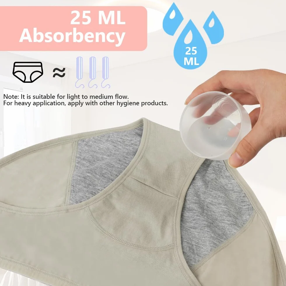 AUYAO Bielizna dla dziewcząt, 3 sztuki, majtki okresowe, bielizna miesiączkowa, bezszwowa, bielizna menstruacyjna, dla nastolatków, nadaje się do prania, majtki menstruacyjne, dla nastolatków