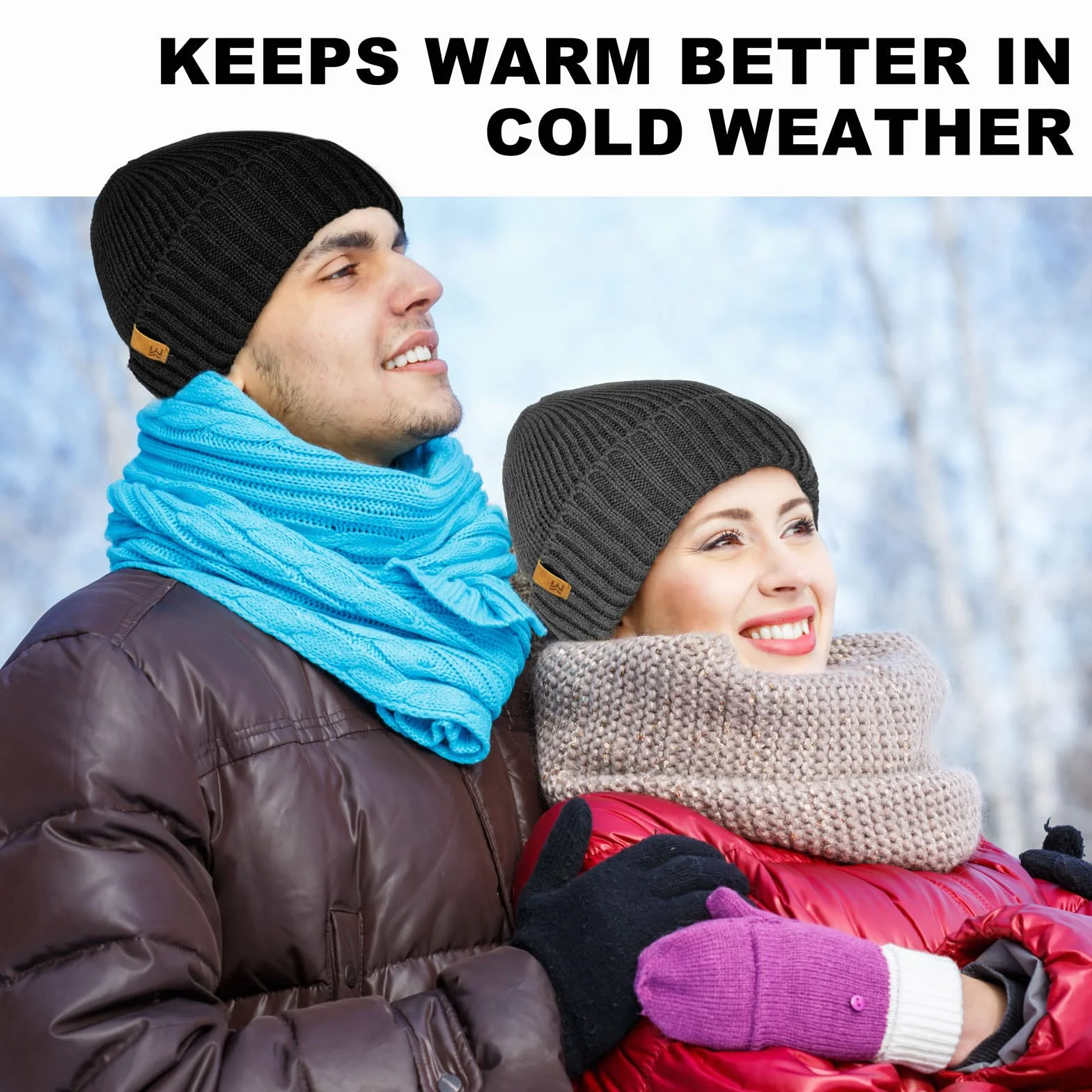 Męska Czapka Zimowa na Zimę, Thinsulate Ocieplenie i Wiatroszczelna Wełniana Beanie, Unisex Ciepła Strickmütze dla Kobiet i Mężczyzn