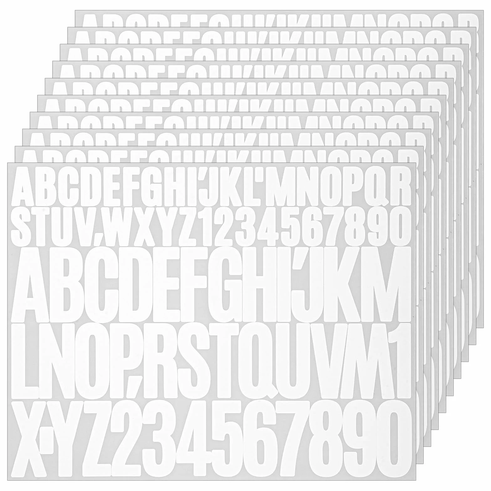 780 winylowych naklejek z literami, 10 arkuszy białych naklejek z literami i cyframi, 2,5 x 5 cm, wodoodporne, naklejki alfabetowe na skrzynki pocztowe, samoprzylepne naklejki z numerami i literami na