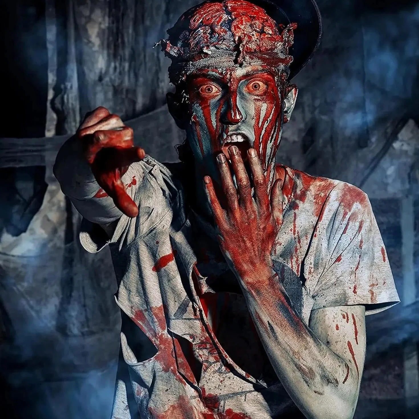 AKONE Halloween sztuczna krew 60 ml, 2 sztuki fałszywej krwi, film krew, krew wampira. Krew zombie, na karnawał, film, teatr, psoty, symulowane rany (zmywalne i bezpieczne)