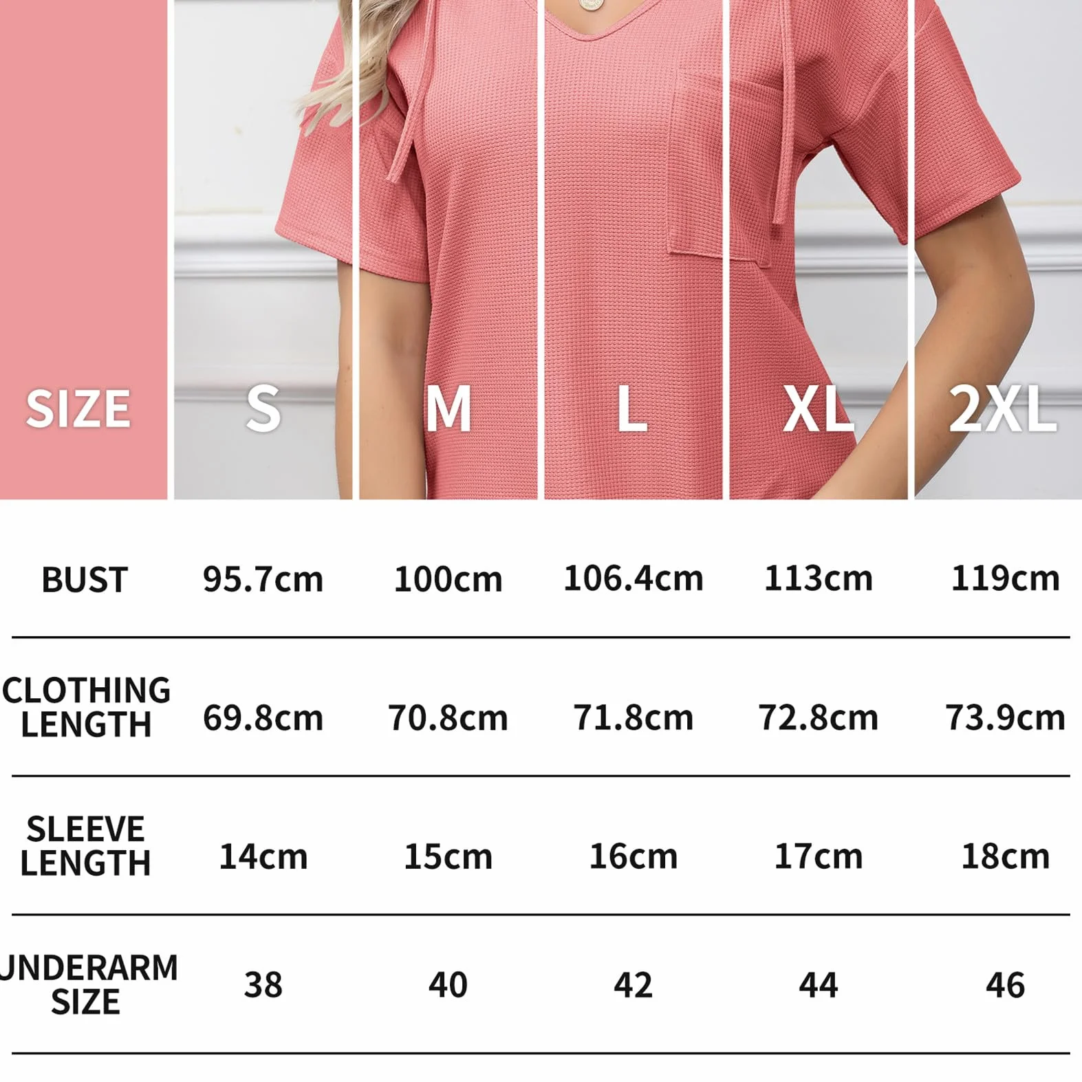 Damska bluza z kapturem topy letnie damskie topy z krótkim rękawem dekolt w serek elegancka koszula na co dzień S-XXL