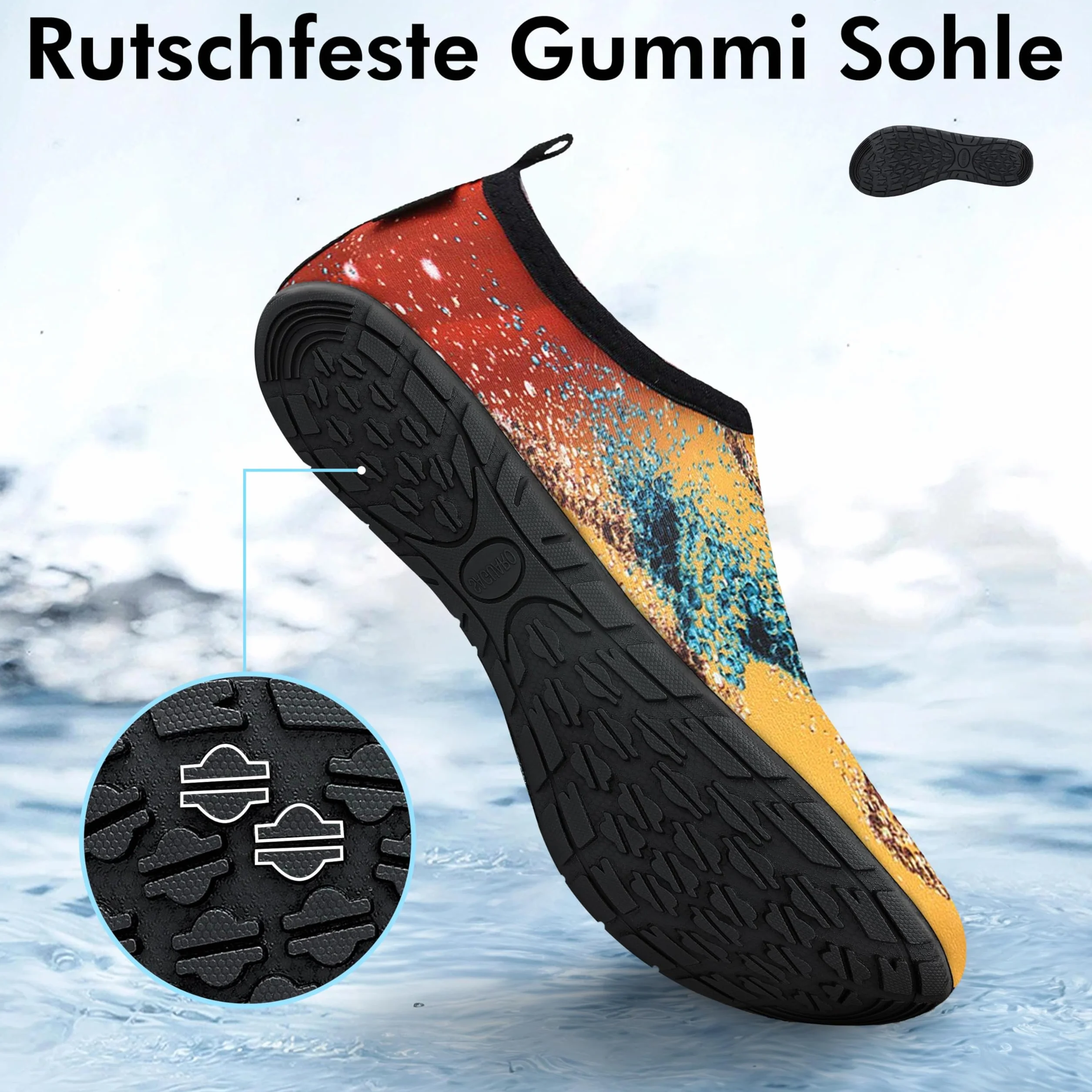 SAGUARO Buty kąpielowe, plażowe, do wody, do surfowania, pływania, minimalistyczne, neoprenowe na gołe stopy, dla kobiet i mężczyzn
