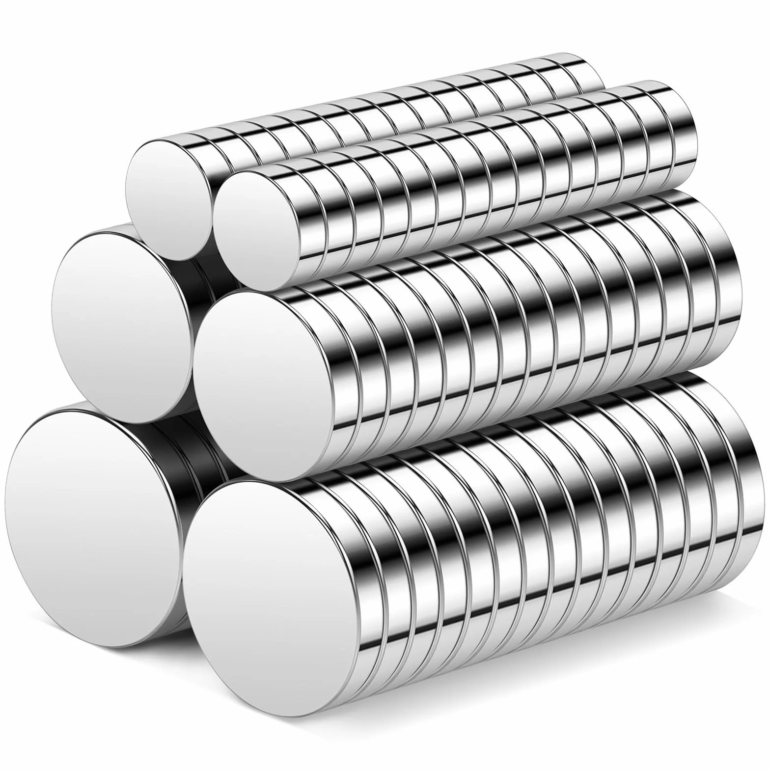 Małe magnesy neodymowe w 3 rozmiarach (5 mm, 8 mm, 10 mm), 100 sztuk okrągłych magnesów na lodówkę, do rzemiosła, domu, biura, zdjęć, map i "zrób to sam"