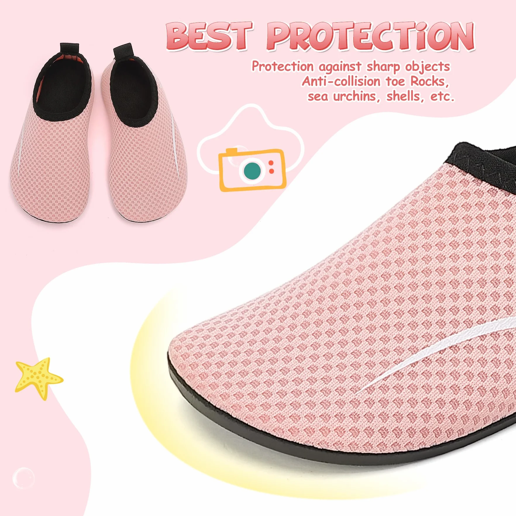 Sixspace Buty kąpielowe, dziecięce, szybkoschnące, do pływania, antypoślizgowe, lekkie buty plażowe, dla chłopców i dziewczynek, buty do surfowania, dla małych dzieci, na plażę, basen, rozm. 24-35