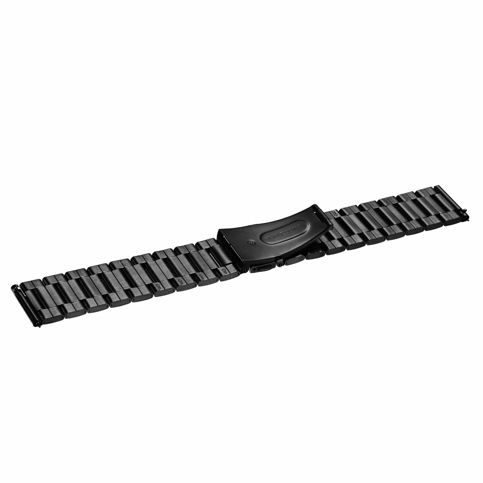 QUARKZMAN 22 mm paski do zegarków z stali nierdzewnej, metalowym zapięciem motylkowym, metalową powłoką Quick Release, z adapterem, black