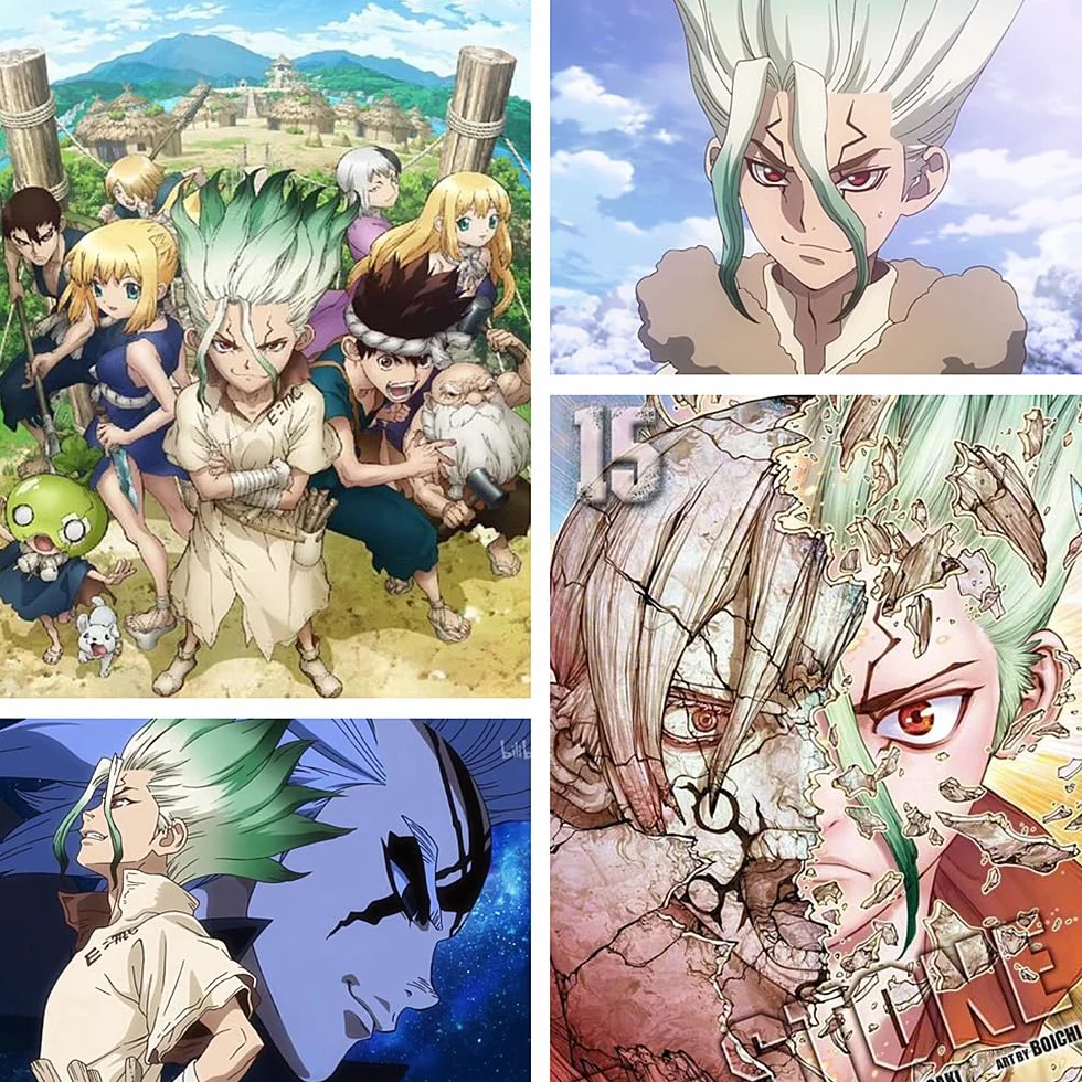 Charous Anime Dr.STONE Ishigami Senku bluza z kapturem z nadrukiem kreskówkowym, uniseks pogrubione miękkie bluzy używane dla fanów mangi cosplay