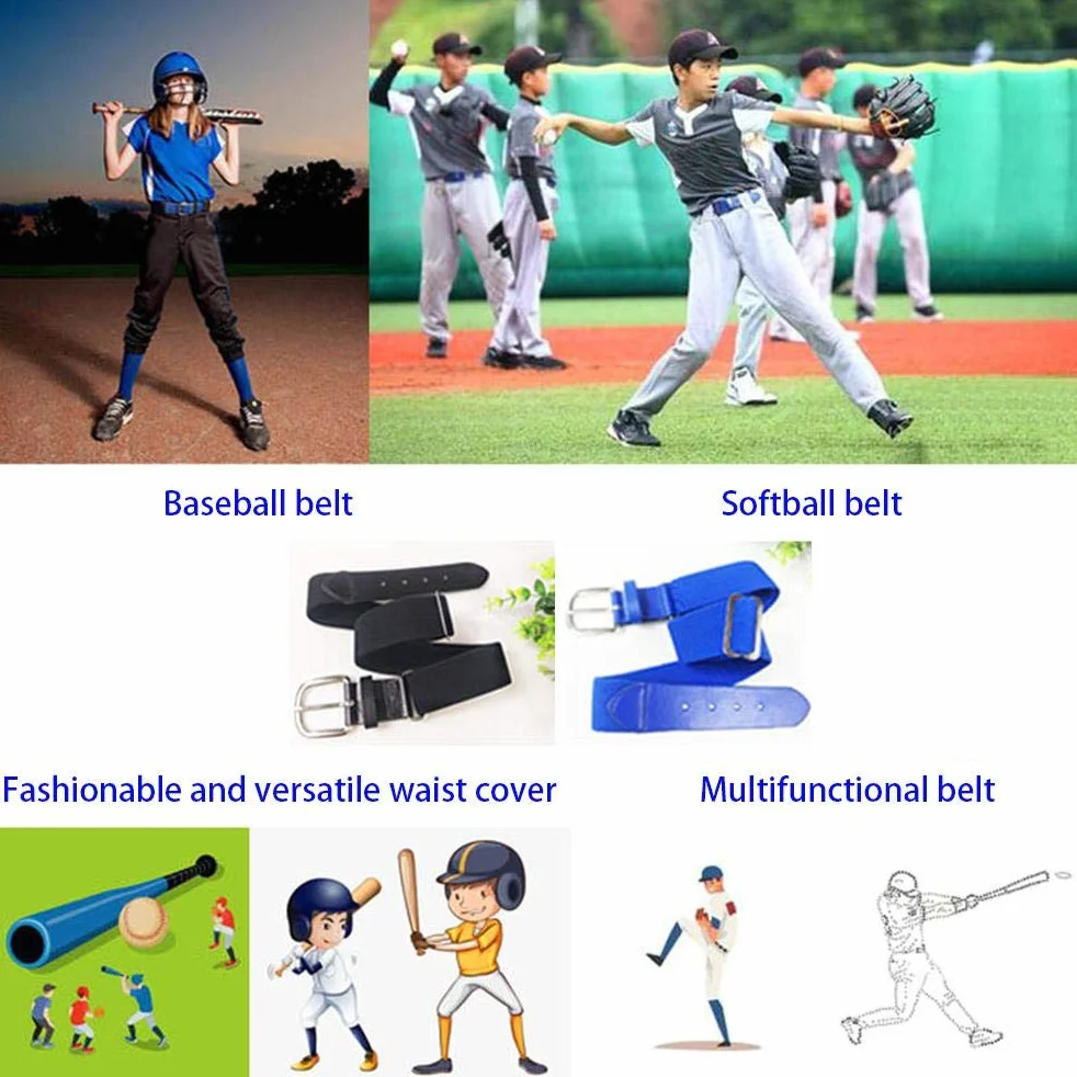Pas baseballowy, elastyczny pas softballowy dla mężczyzn, kobiet, regulowany pas dla młodzieży i dorosłych