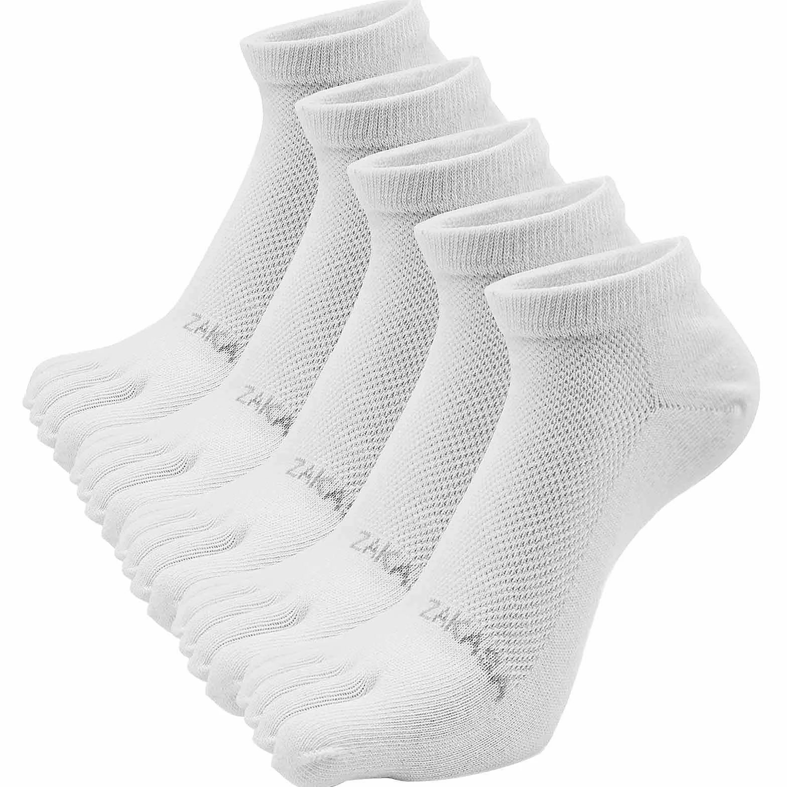 PUTUO Skarpety sportowe dla mężczyzn: Skarpety treningowe dla mężczyzn Anti-Blister 5 Toe Running Ankle Sock Oddychające bawełniane skarpety sportowe o niskim kroju 5 par