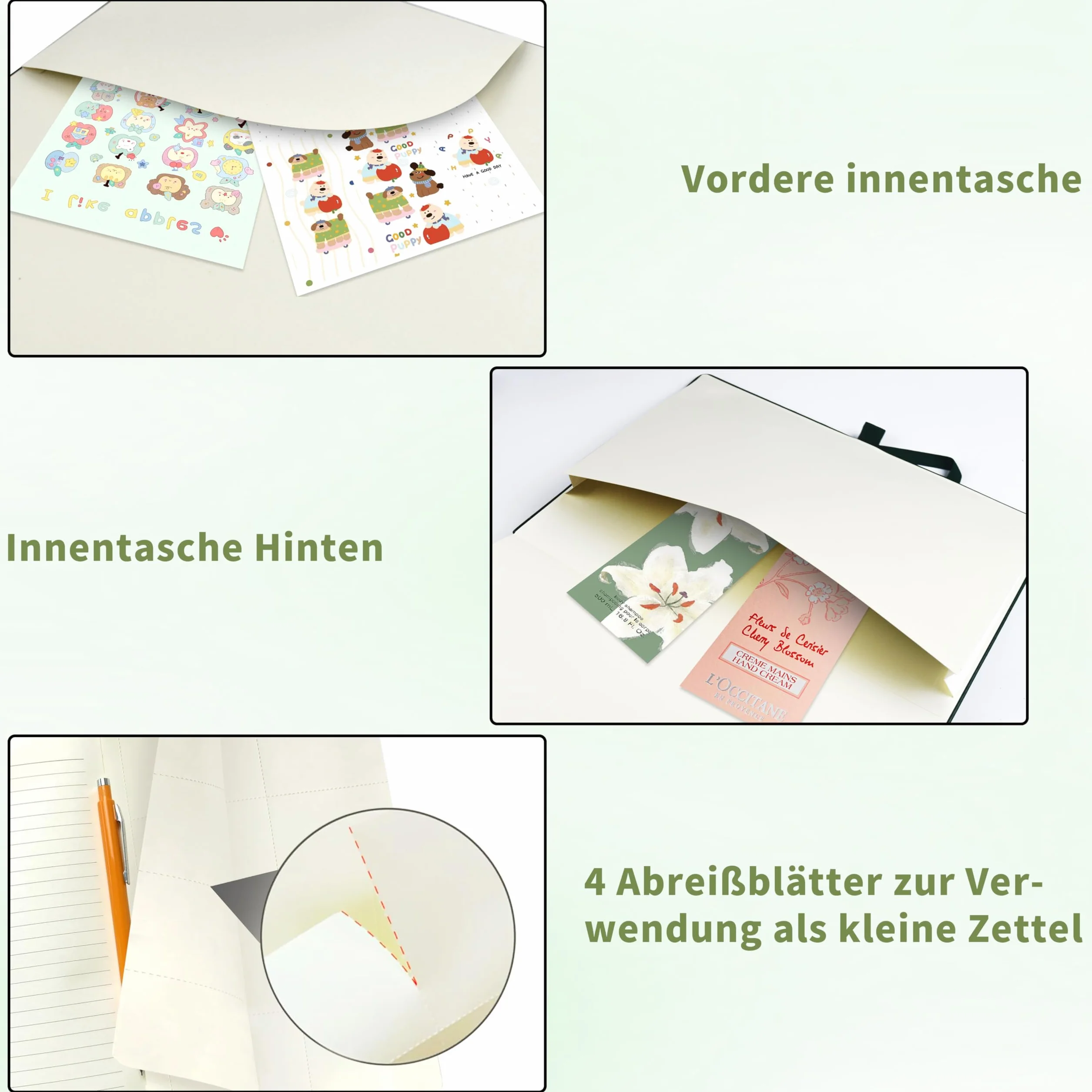 Notatnik A5 w linie, Bullet Journal A5 Gruby notatnik, 360 stron,papier w linie o gramaturze 100 g / m2 dla kobiet, mężczyzn, biurowy pamiętnik szkolny, 14,5 x 21 cm - zielony