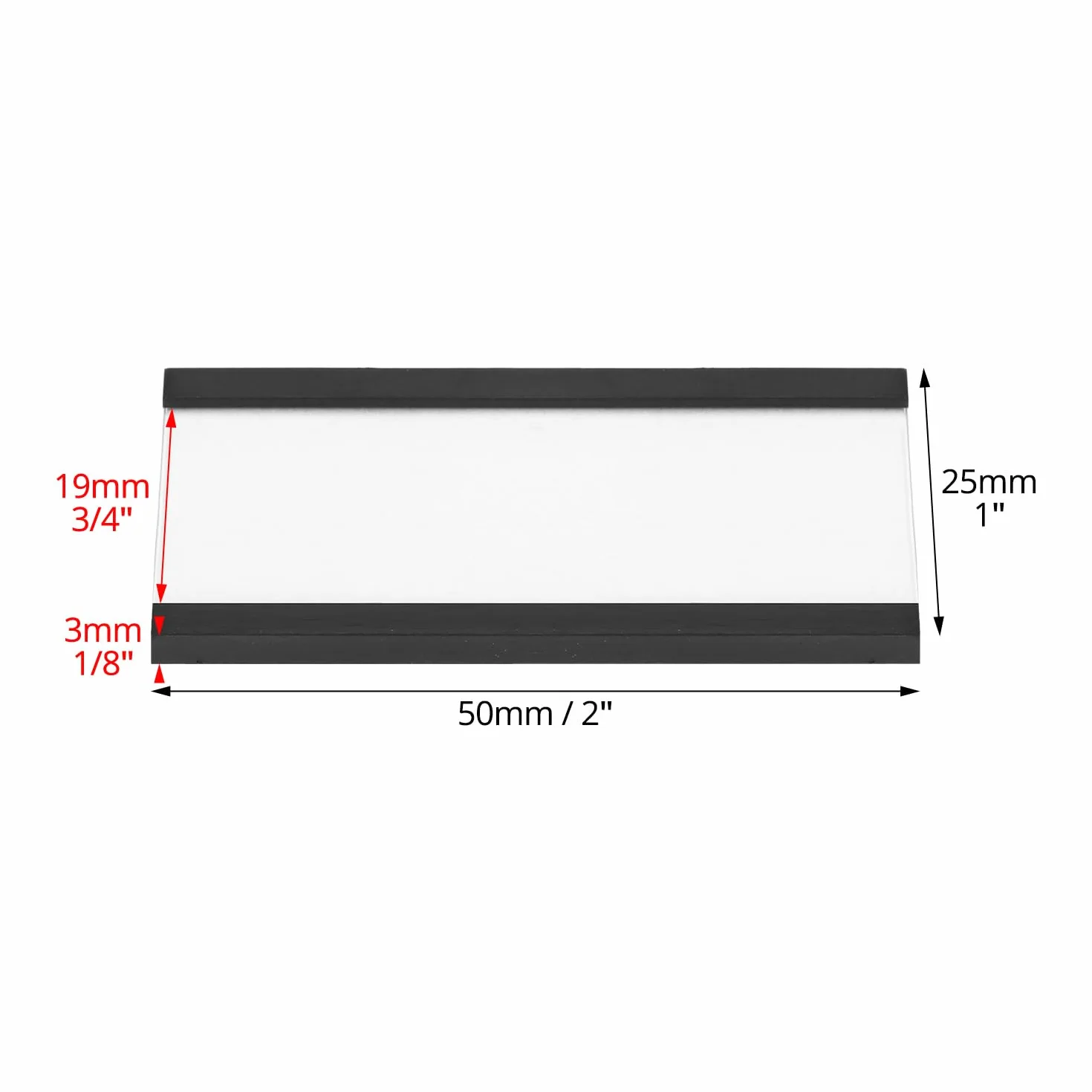 QWORK® 50 sztuk magnetycznych uchwytów na etykiety, 25 mm x 50 mm, wielokrotnego użytku, odporne na warunki atmosferyczne, z folią ochronną, magnetyczne plakietki z imieniem do metalowej tablicy