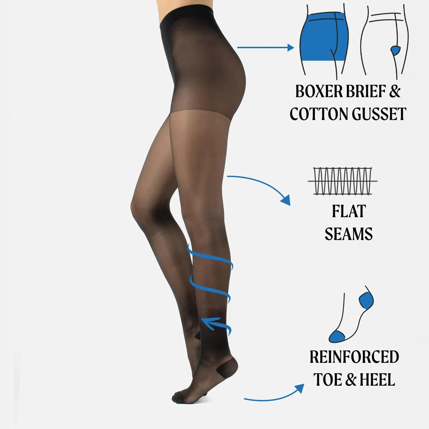 CALZITALY przezroczysty Kobiety Stützstrumpfhose mit Starker Kompression 10 Mm/Hg, Feine Kompressionsstrumpfhosen Damen