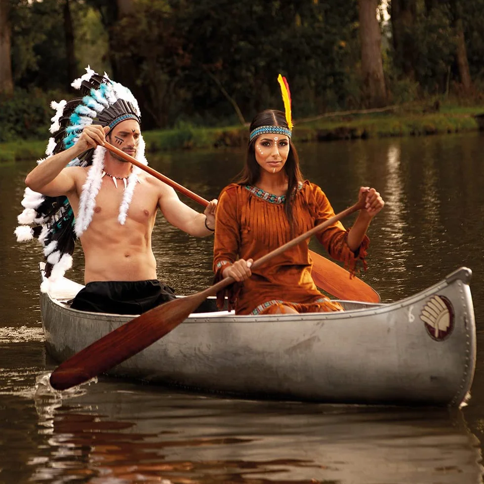 Boland 44136 - indiańska opaska z piórami, elastyczna opaska na głowę dla włos, kowboj, western, Apacz, karnawał, Halloween, bal przebierańców, impreza tematyczna