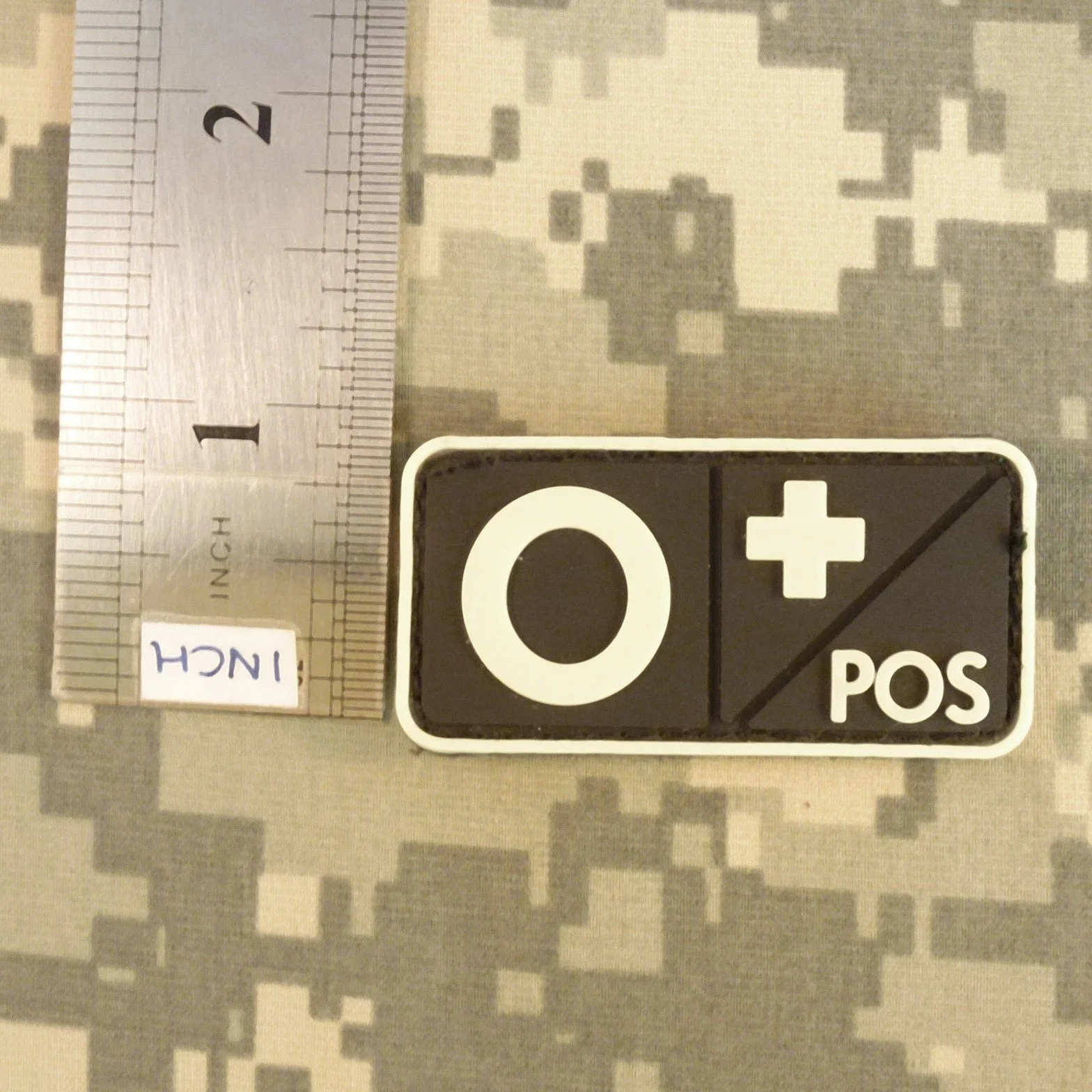 O POS Blood Type GITD Glow in the Dark PVC Rubber 3D Hak Patch