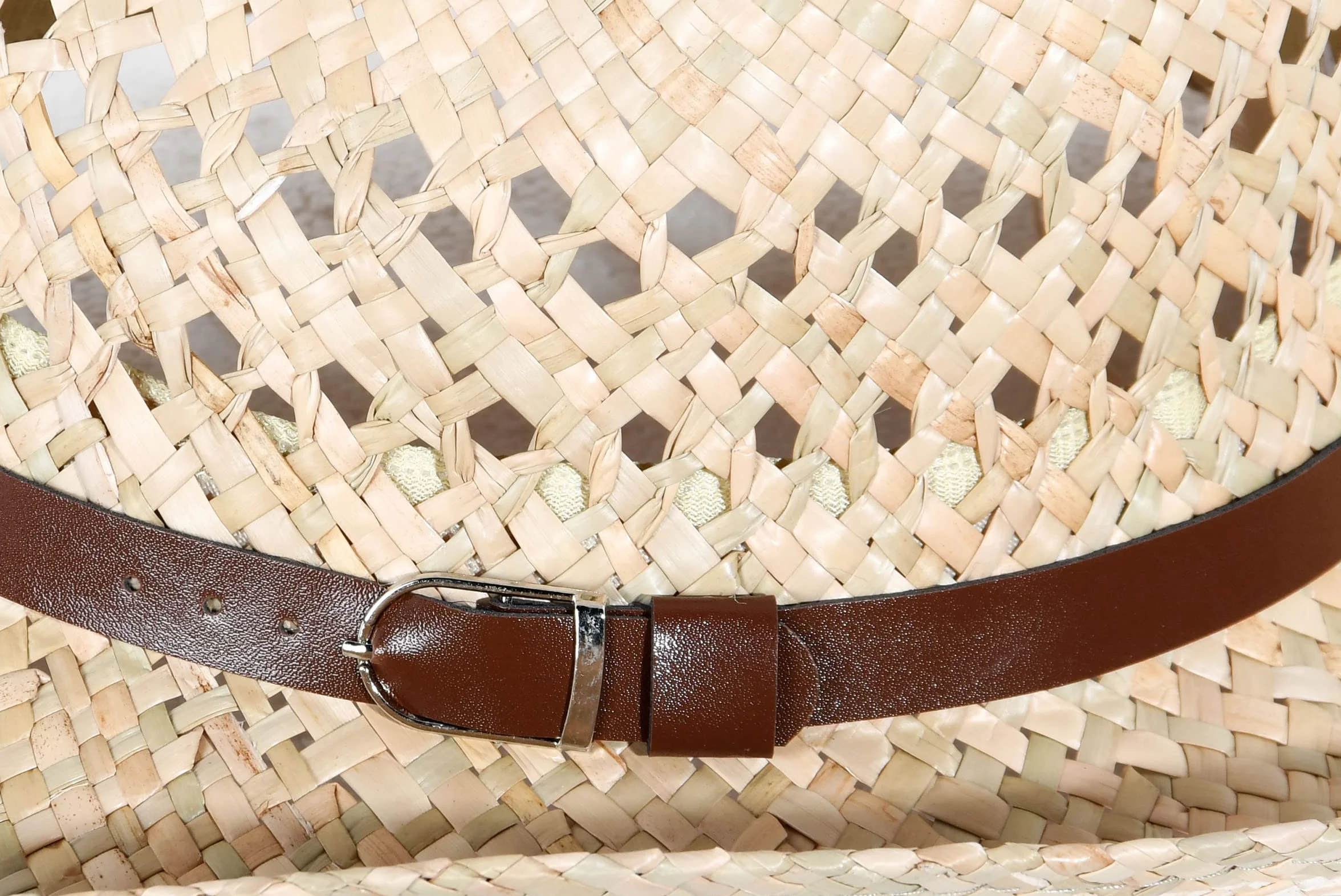 Miuno® Męski damski kapelusz panama, kowbojski trilby, kapelusz przeciwsłoneczny, kapelusz imprezowy, kapelusz słomkowy, prawdziwa słomka, H59, naturalny