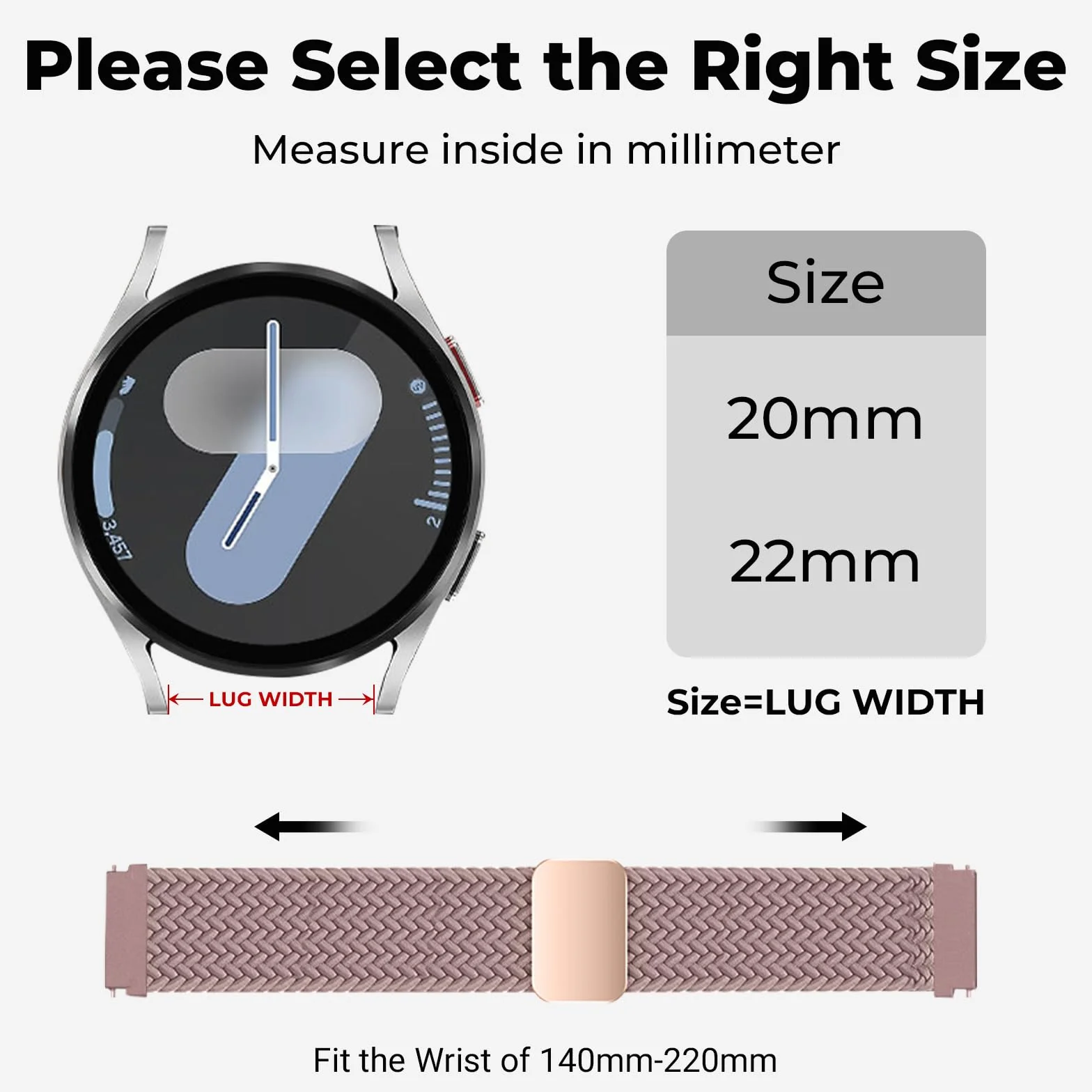 Nylonowy pasek 20 mm 22 mm z regulowaną klamrą magnetyczną dla mężczyzn i kobiet, elastyczna i wygodna wymienna bransoletka kompatybilna ze smartfonami i zegarkami