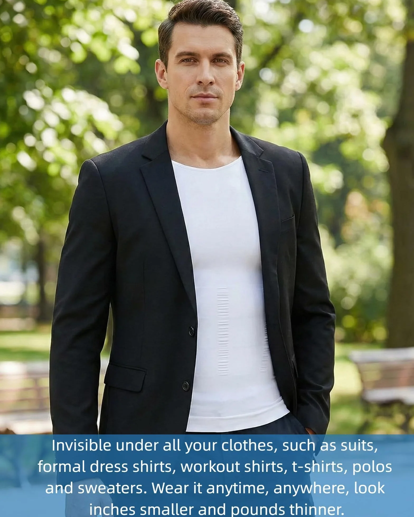 KOCLES Męska koszulka modelująca sylwetkę kompresyjna chłodząca bielizna modelująca podkoszulek Mężczyźni Mens Body Shaper Compression Cooling T Shirt Shapewear Undershirt