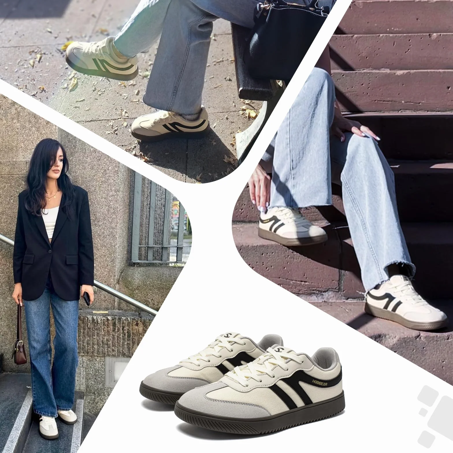 HOBIBEAR Sneakersy w stylu retro dla kobiet i mężczyzn: lekkie buty rekreacyjne, anatomiczny obszar palców dla komfortu przez cały dzień