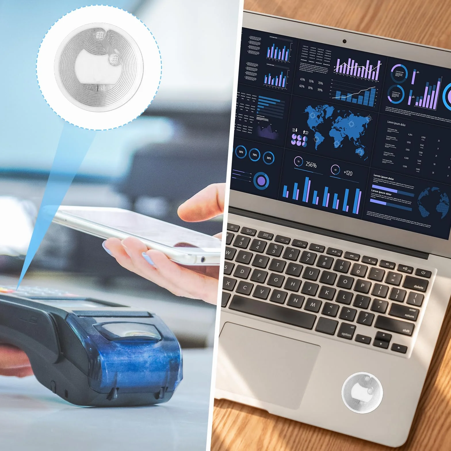 50 sztuk naklejek NFC z etykietami, 213 NFC NFC naklejki wielokrotnego zapisu, karty NFC, programowalne, pamięć 144 bajtów, do wszystkich telefonów komórkowych i urządzeń obsługujących