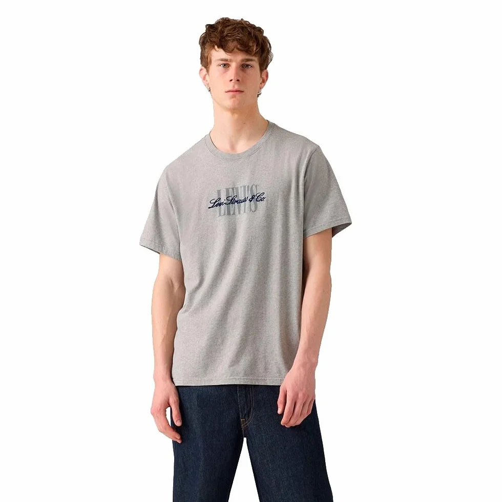 Ss Relaxed Fit Tee Ssnl Serif 5 Mid Tone, 0pen Finish Tbd 4, L