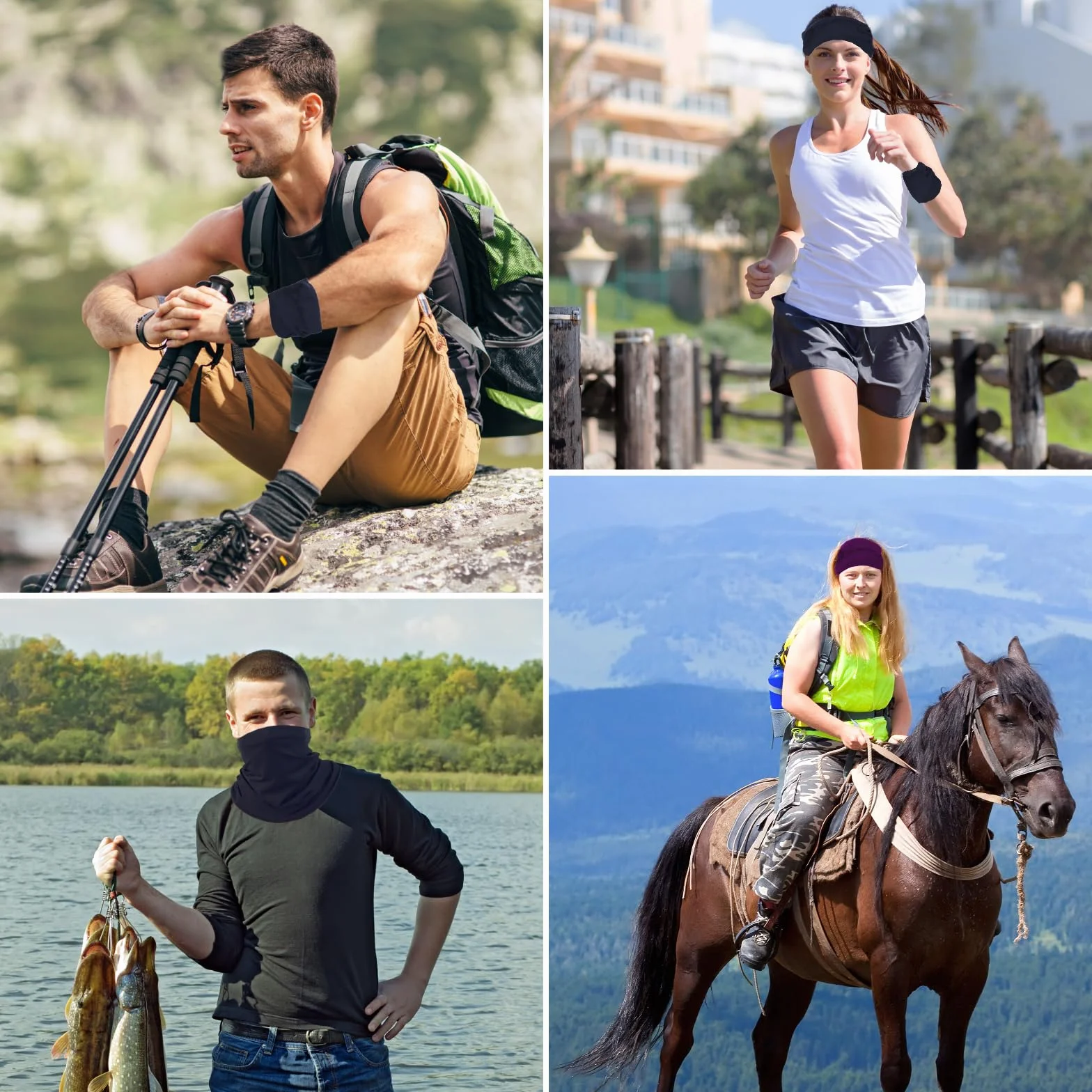 8 sztuk chusty wielofunkcyjne, elastyczne, sportowe, bezszwowe, odporne na promieniowanie UV, unisex, do jogi, biegania, wędrówek, jazdy motocyklem, jednokolorowy, Rozmiar uniwersalny