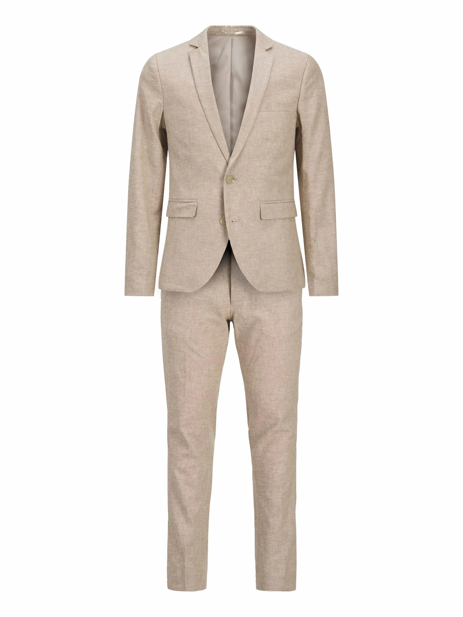 JACK & JONES Jprriviera Linen Suit Slim Fit Sn Pls garnitur męski, Trawertyny/Krój: slim fit, 66 Duże rozmiary