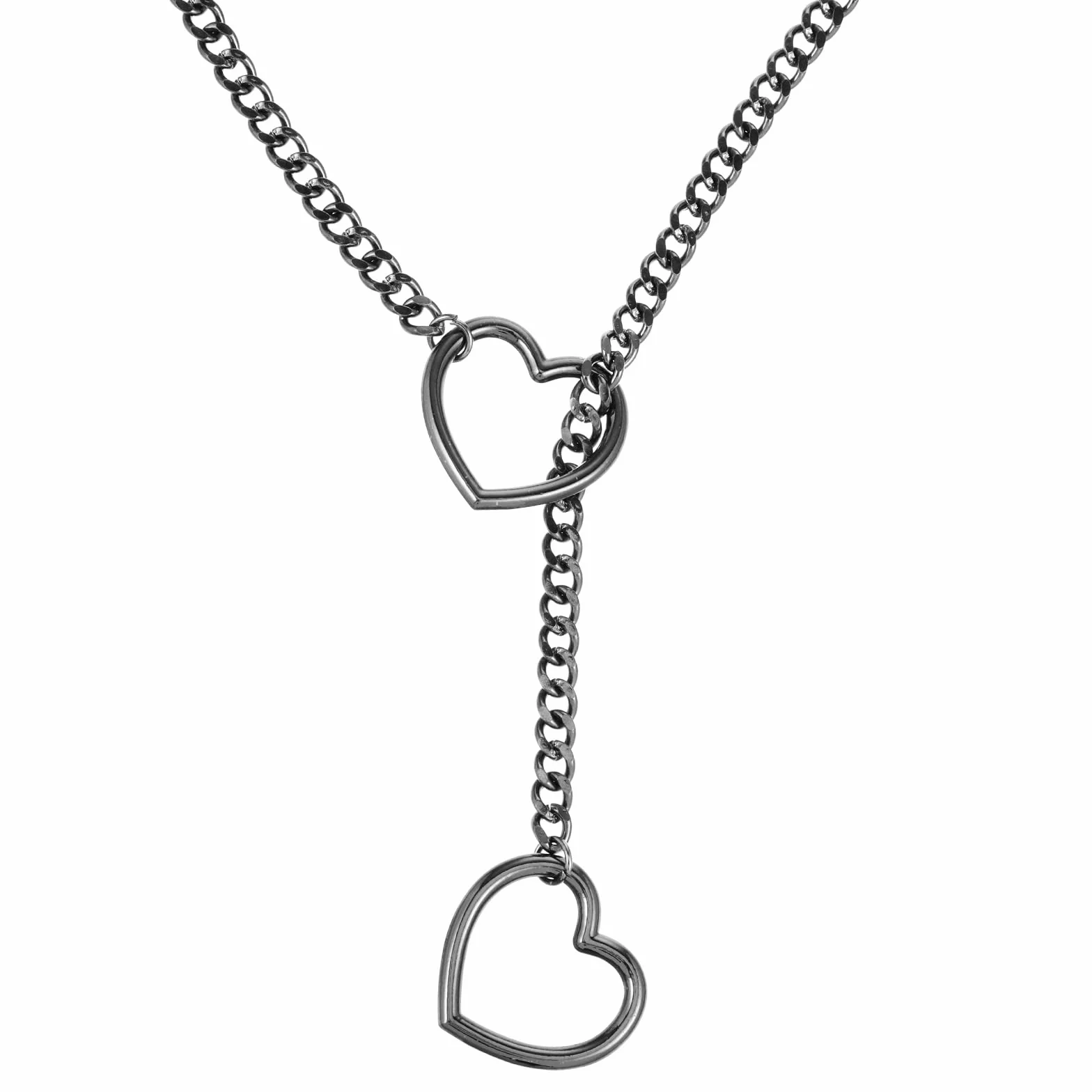 JJUNW 1 x łańcuszek z sercem typu choker, łańcuszek na szyję z okrągłym pierścieniem w kształcie serca, regulowany łańcuszek damski, punk, obroża w kształcie serca, regulowany naszyjnik w kształcie