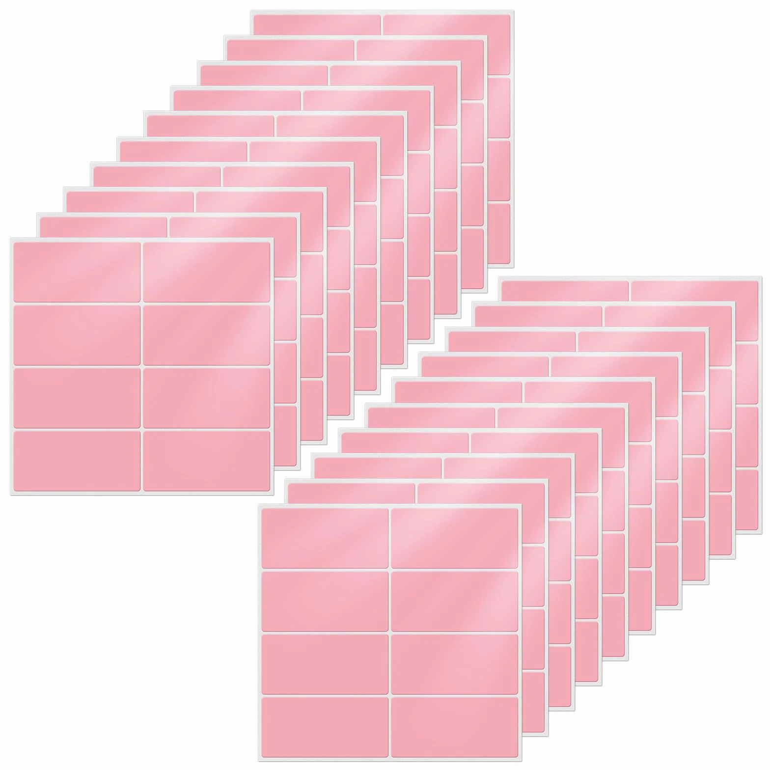 Różowe prostokątne naklejki 40 x 19 mm, samoprzylepne etykiety do oznaczania kolorami, winylowe, wodoodporne, zdejmowane plakietki z imieniem do biura, domu, biznesu, zestaw 160 sztuk