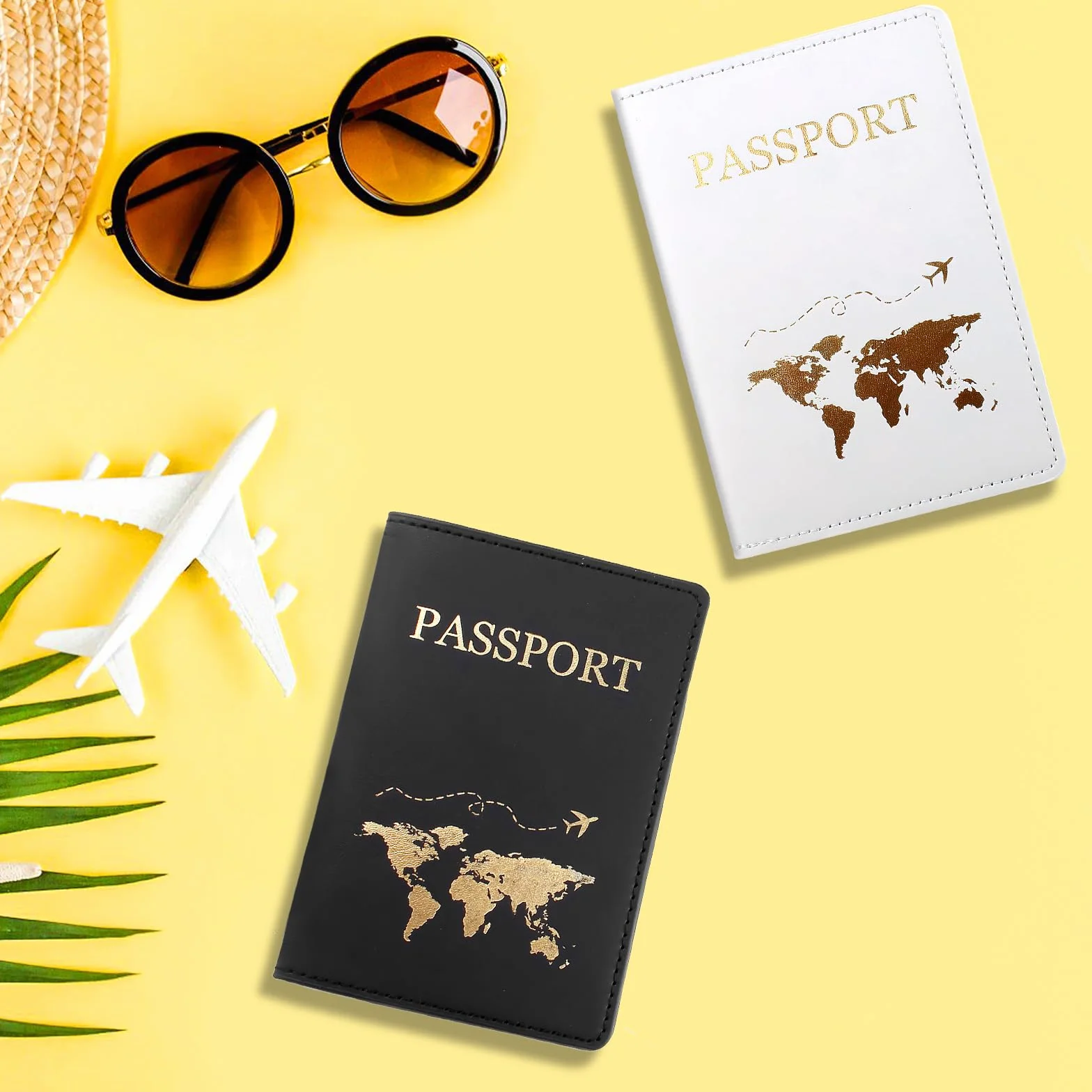 DAWRIS 2 sztuki etui na paszport, etui na paszport z personalizacją, etui na paszport z skóry PU, etui na dokumenty podróżne, etui na wizytówkę, etui na karty kredytowe, etui na dokumenty