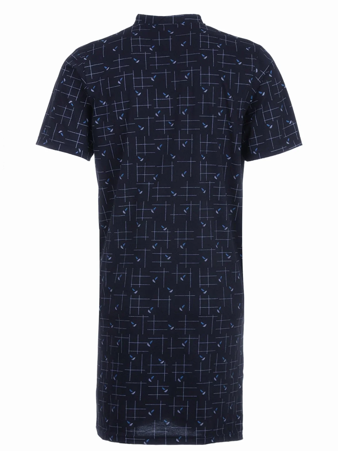 Koszula nocna męska, z krótkim rękawem, siatka, kieszeń na piersi, listwa guzikowa, rozmiar M-3XL