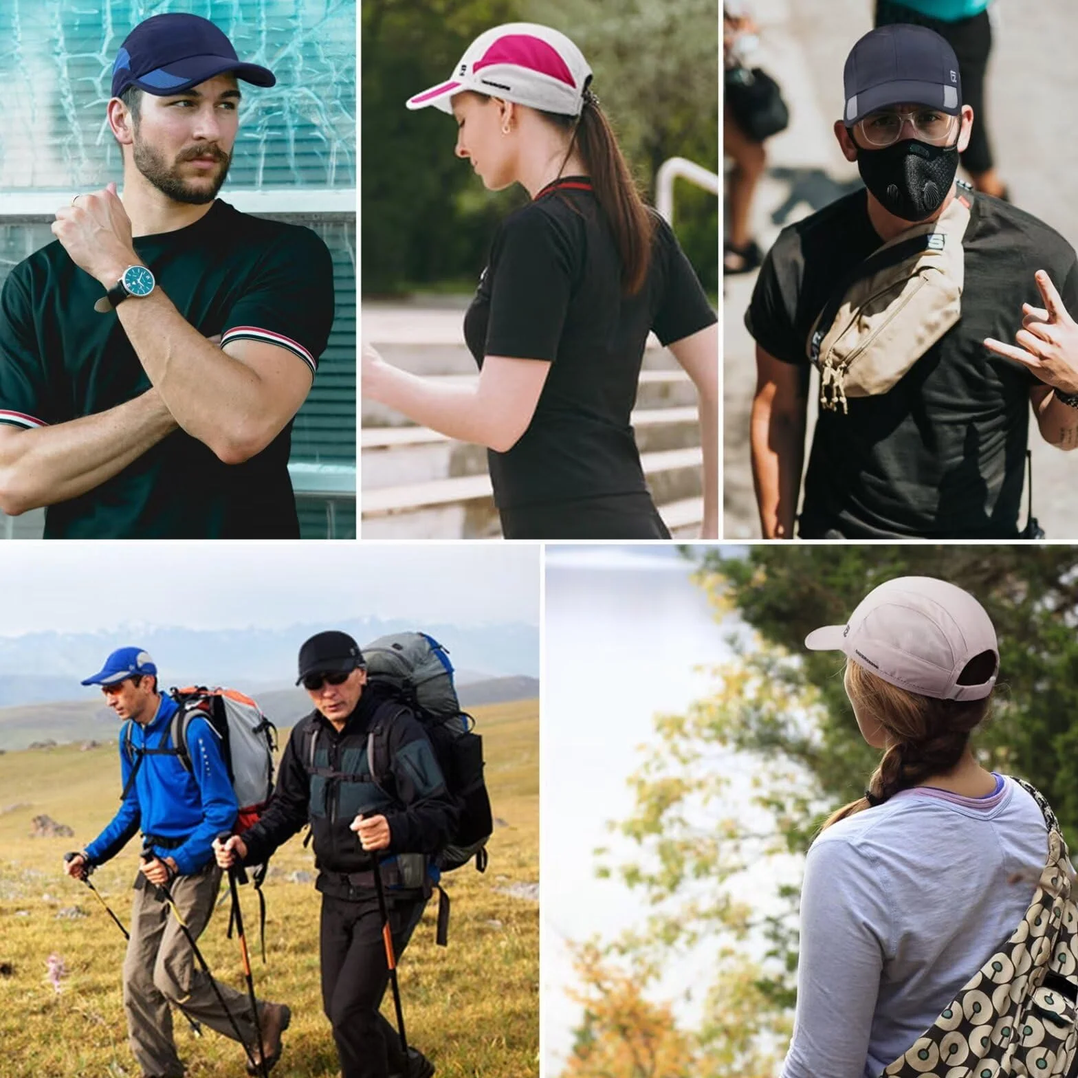 GADIEMKENSD Niestrukturalna czapka sportowa Quick Dry Outdoor Sun Protective Unisex 7-7 1/2 (56-60cm)