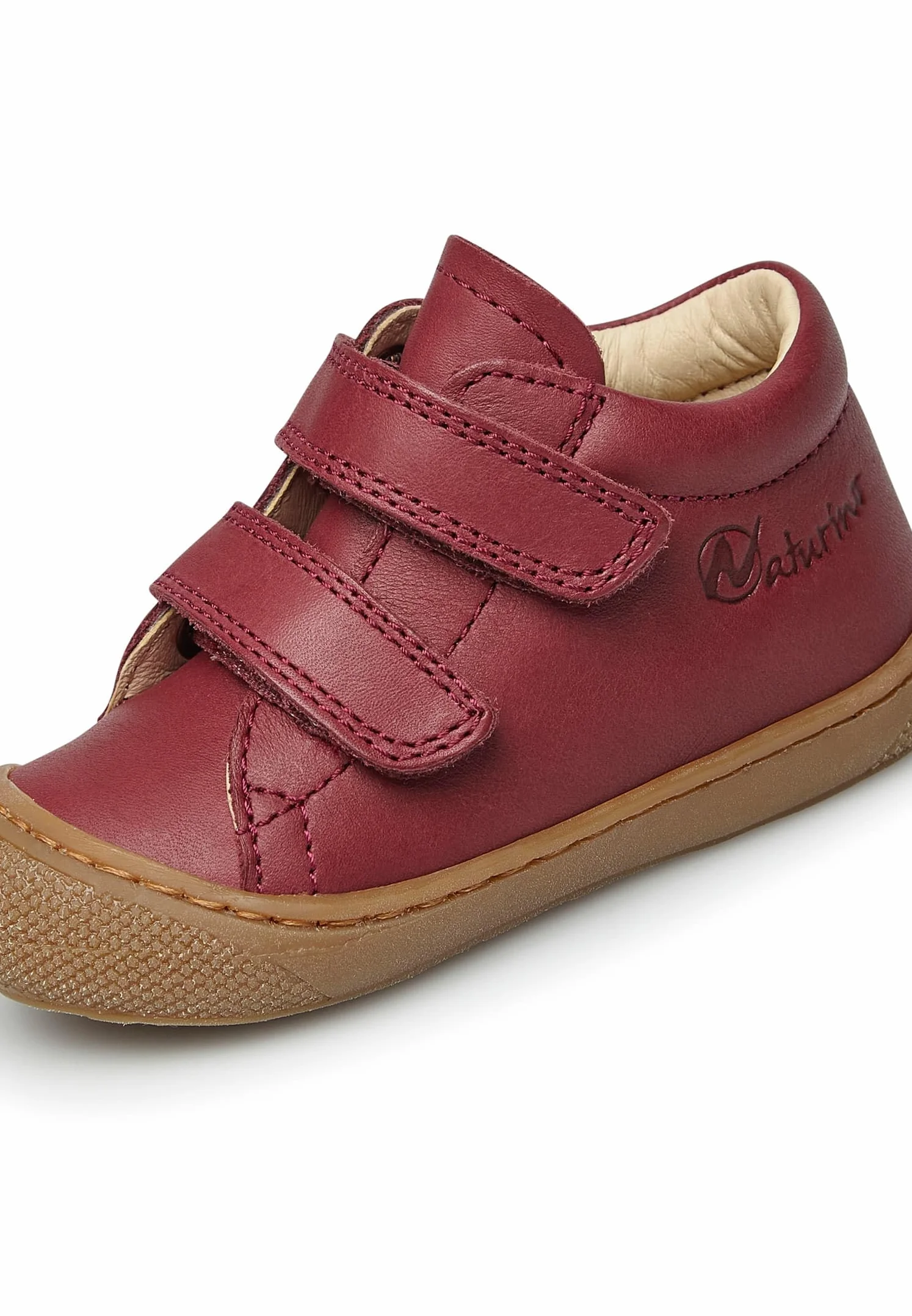 Naturino Cocoon VL-buty Pierwsze kroki w zamszu Leopard, Berry Red, 24 EU