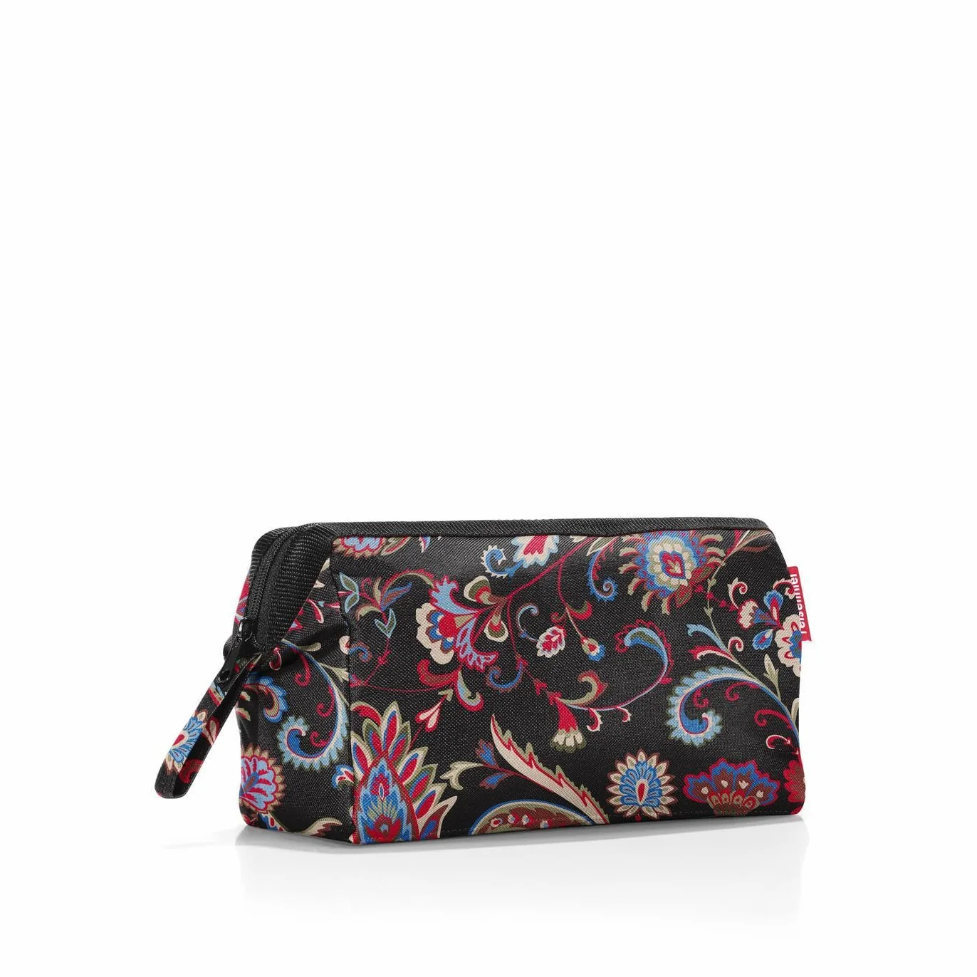 reisenthel Travelcosmetic paisley black – mocna, wytrzymała i praktyczna podróżna kosmetyczka, pasek na rękę, wodoodporny materiał, Paisley Black, 26 x 18 x 13,5 cm, Kosmetyka podróżna